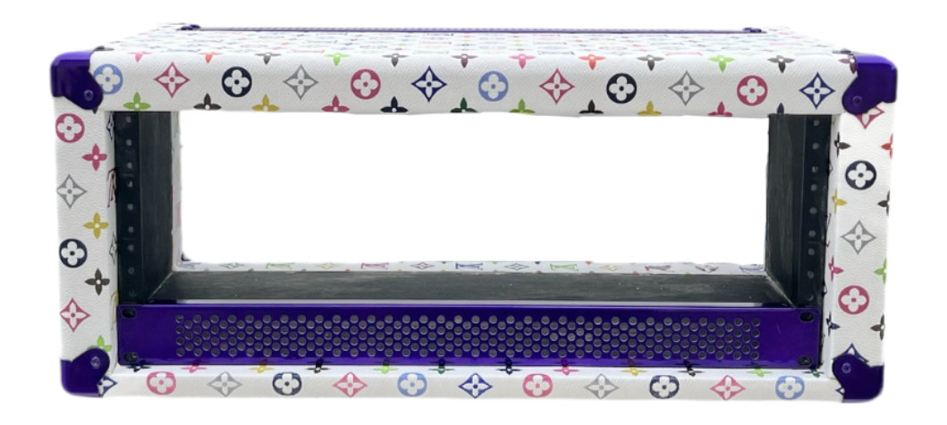 4U x 12" Rack Case - Louis Vuitton Monogram Multicolore with Candy Purple H/W