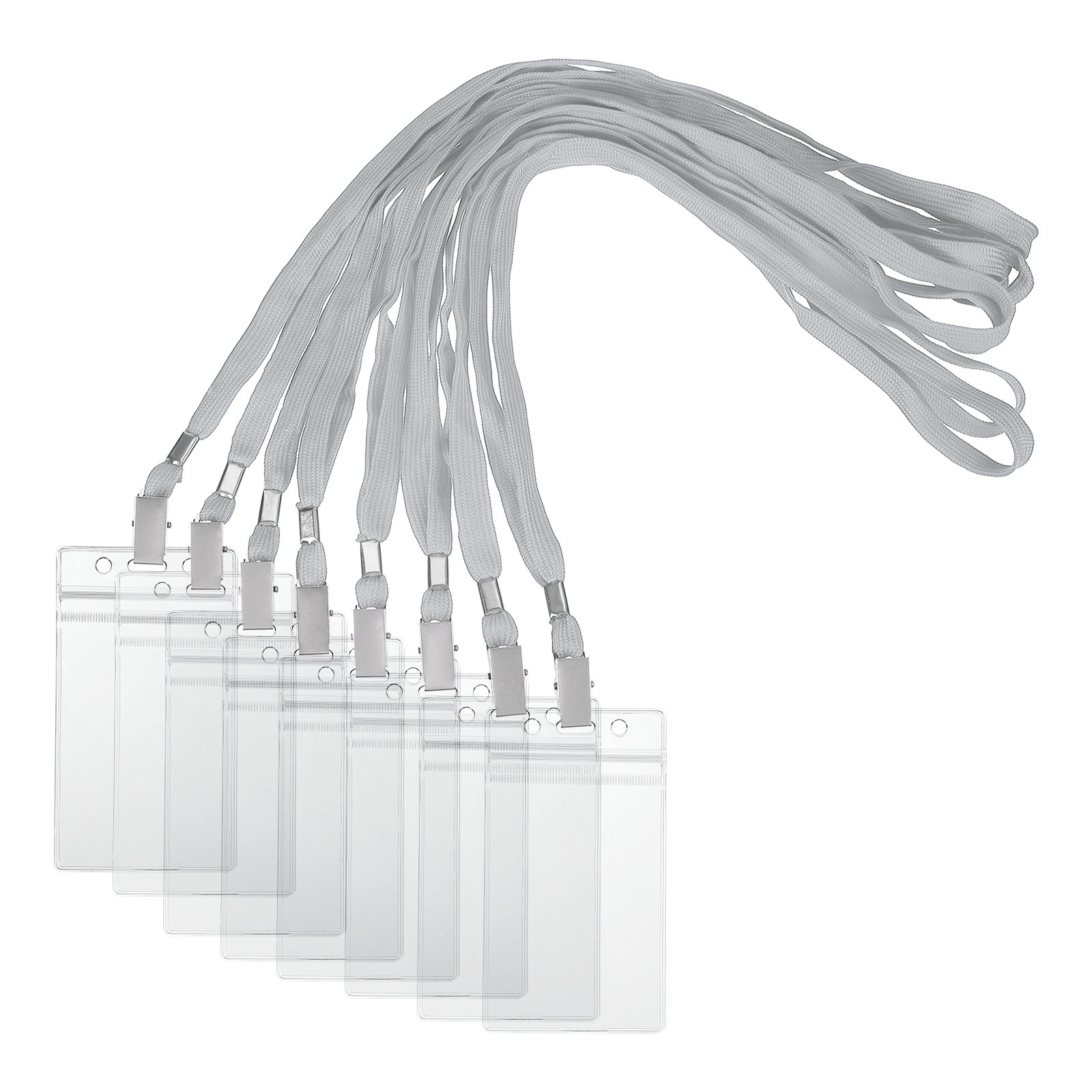 30 Set Name Tag Holders with Lanyard for Office, Gray(3x2 Inch)