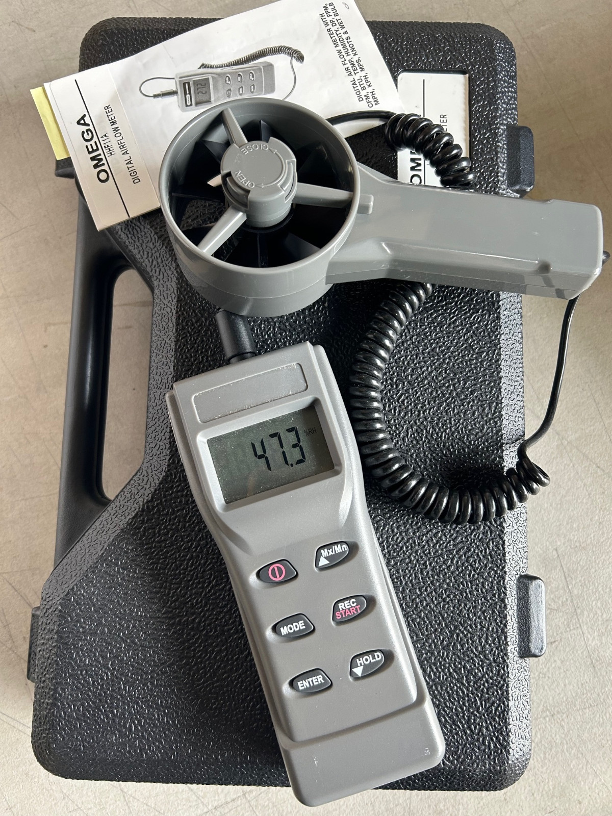OMEGA Air Velocity/Humidity/Dew Point/Wet Bulb/Air Volume Meter