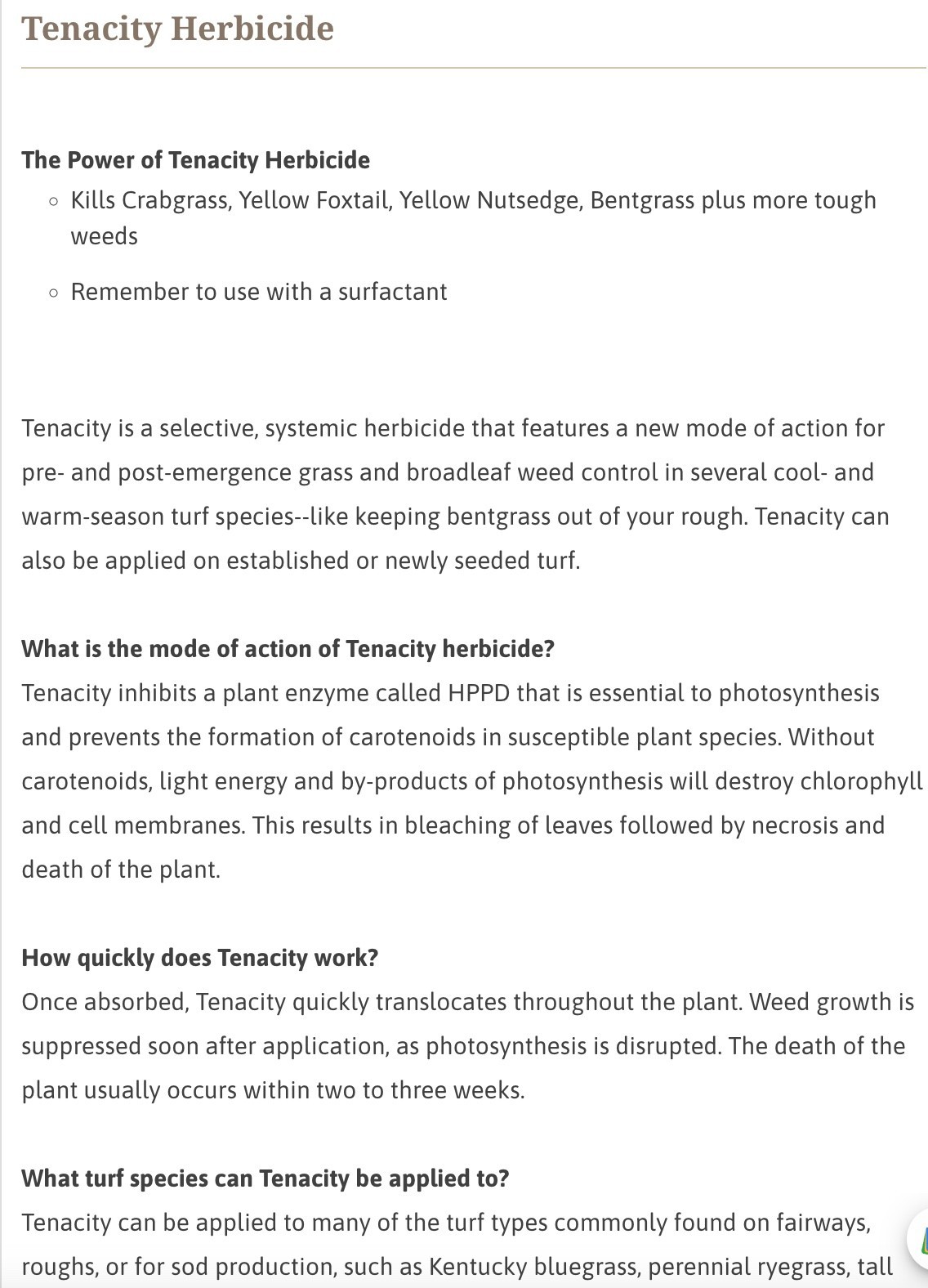 Tenacity Herbicide Weed Killer