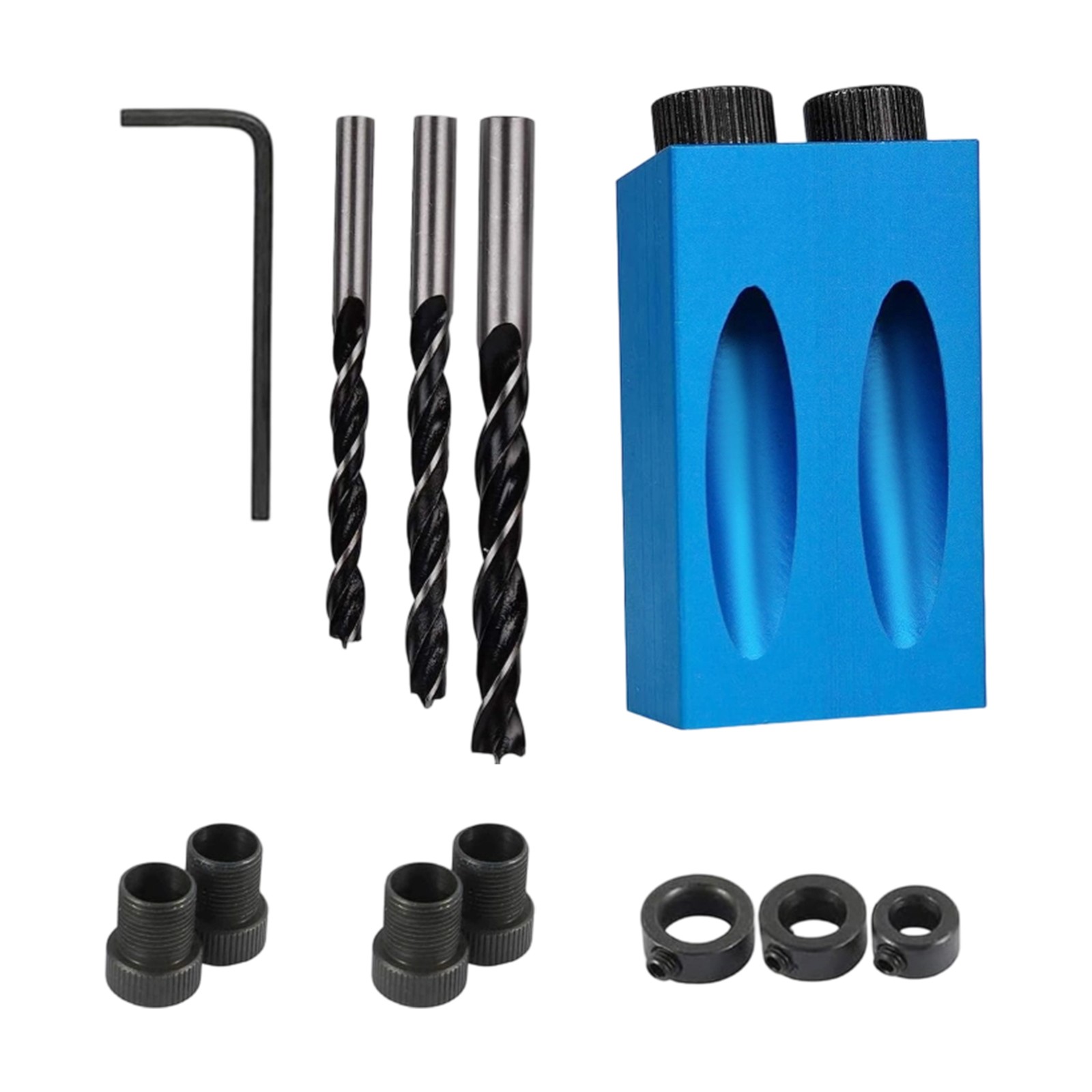 14Pcs Pocket Hole Jig Kit 15 Degree Angle Drill Guide Drill Bits for Woodworking
