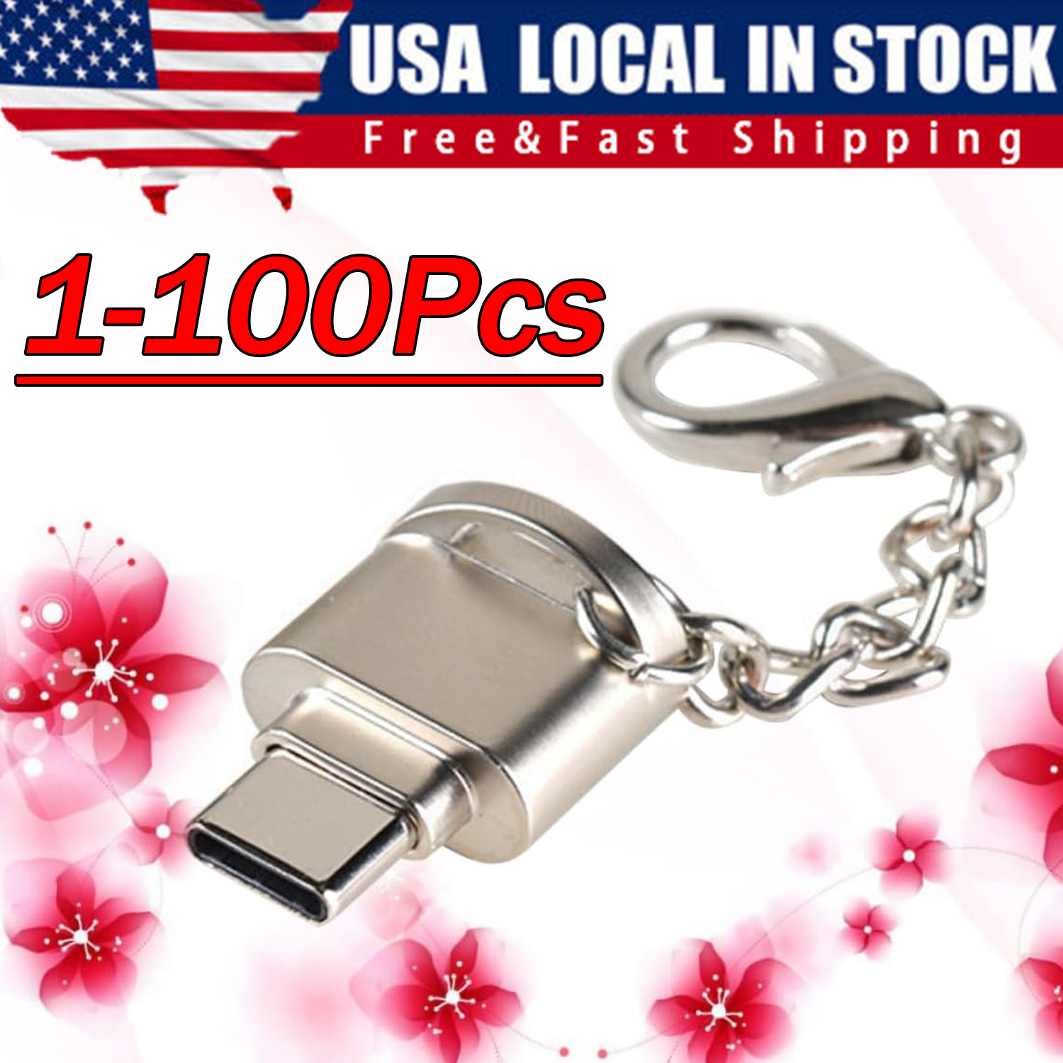 Typec To Micro SD TF Card Reader OTG USB Adapter Converter For Samsung Phone Lot