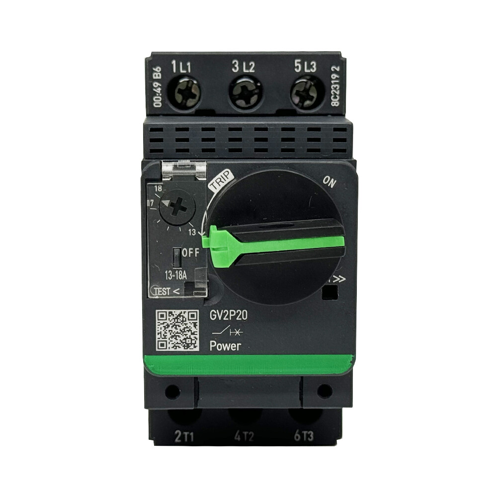 GV2P20 Motor circuit breaker Deca 3P 13-18A thermal magnetic with rotary knob