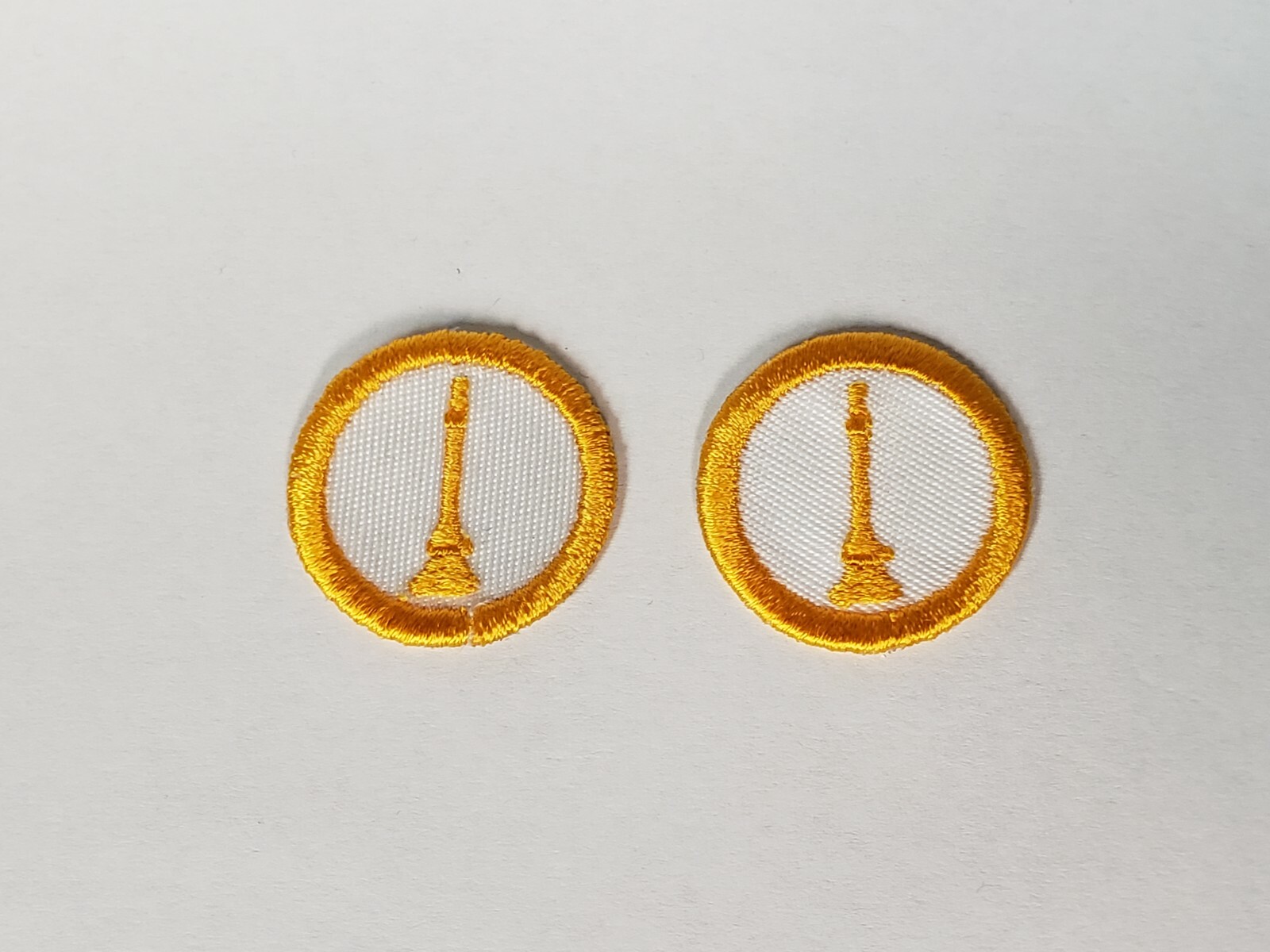 Fire Dept. Lieutenant Single Bugle Embroidered Collar Patch 1 Pair