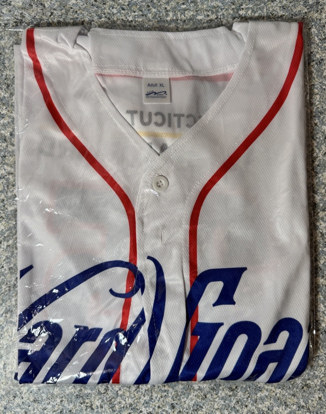 2025 MiLB HARTFORD YARD GOATS ADULT XL JERSEY 4th JULY RED WHITE BLUE FLAG USA