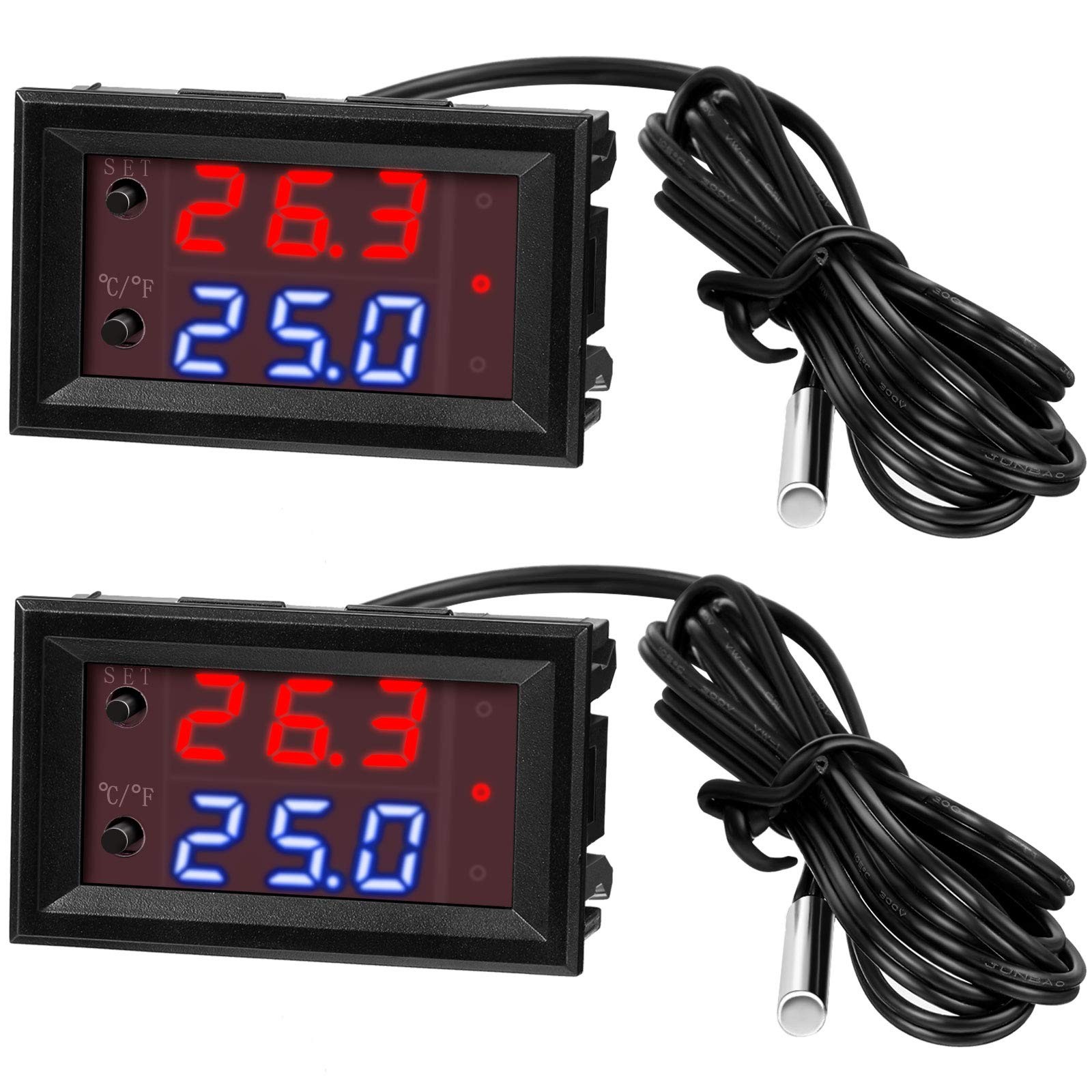 2 Pieces 12V Electronic Temperature Controller Programmable 50 to 110 Degree ...