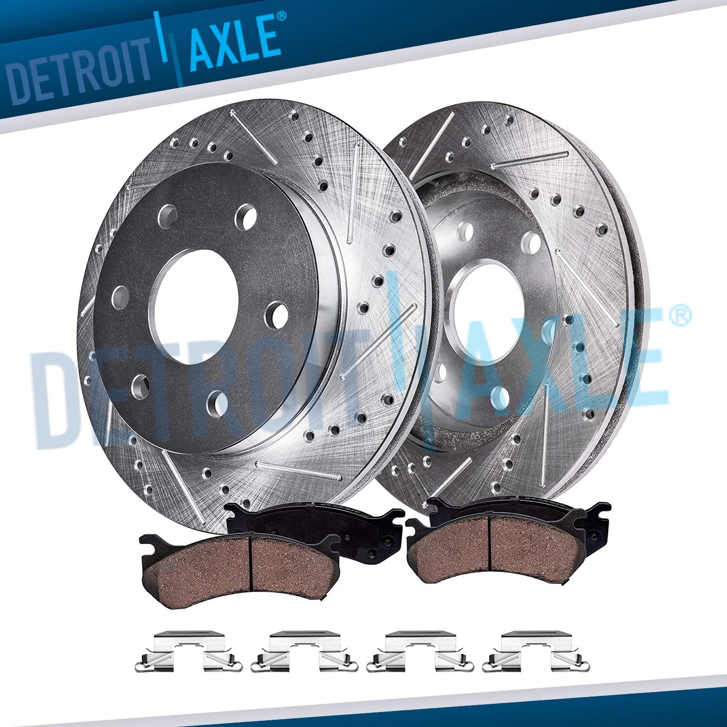 Rear Drilled Brake Rotors + Ceramic Pads for 2005 - 2011 2012 Nissan Pathfinder