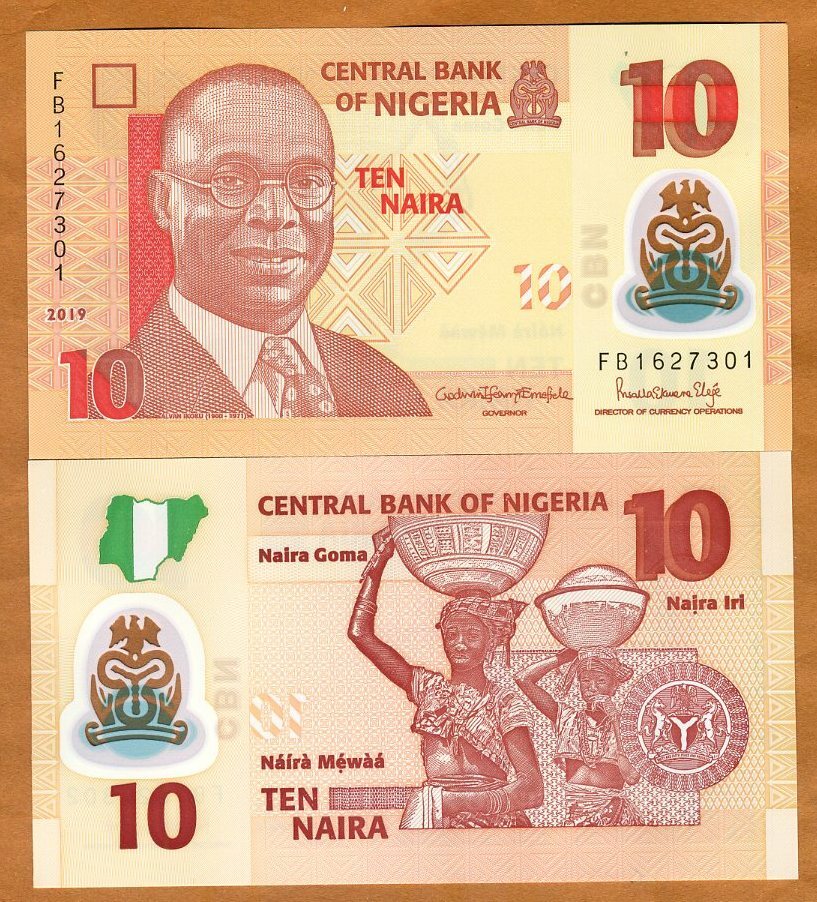 Nigeria, 10 naira, 2019, P-New, POLYMER, UNC