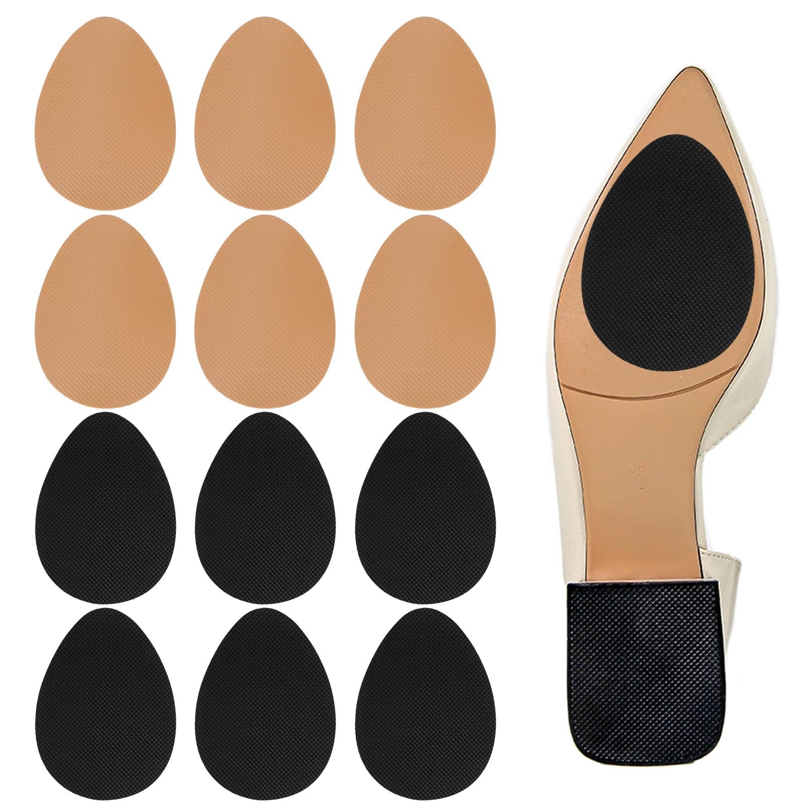 12 Pcs Shoe Sole Protector for Heels, Non-Slip Shoe Pads for Bottom of Shoes, Ru