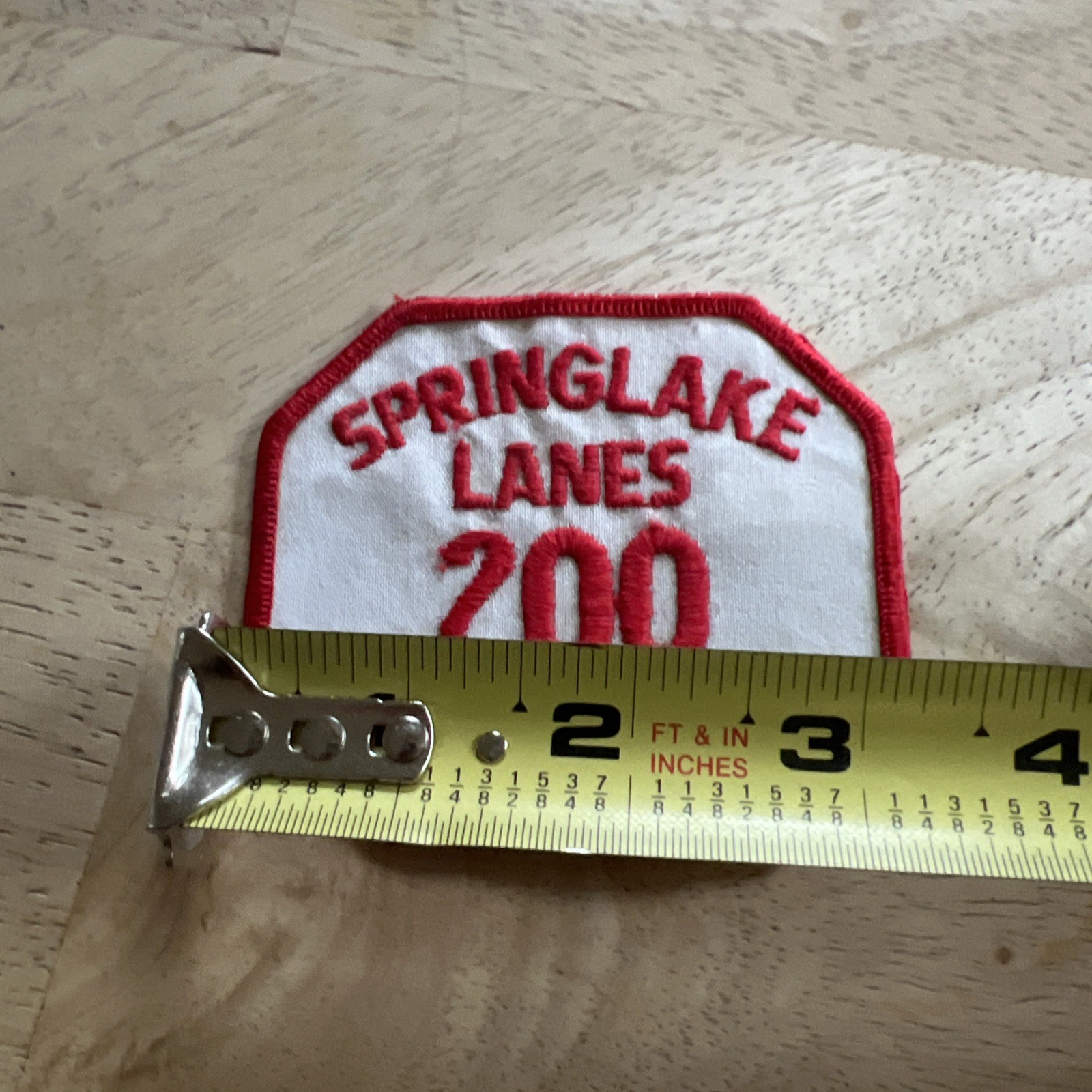 Vintage bowling Spring Lake lanes 200 award patch