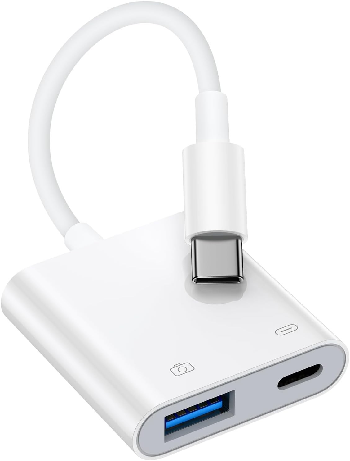 USB C to USB Camera Adapter for iPhone 16, Portable USB C Male to Female USB OTG