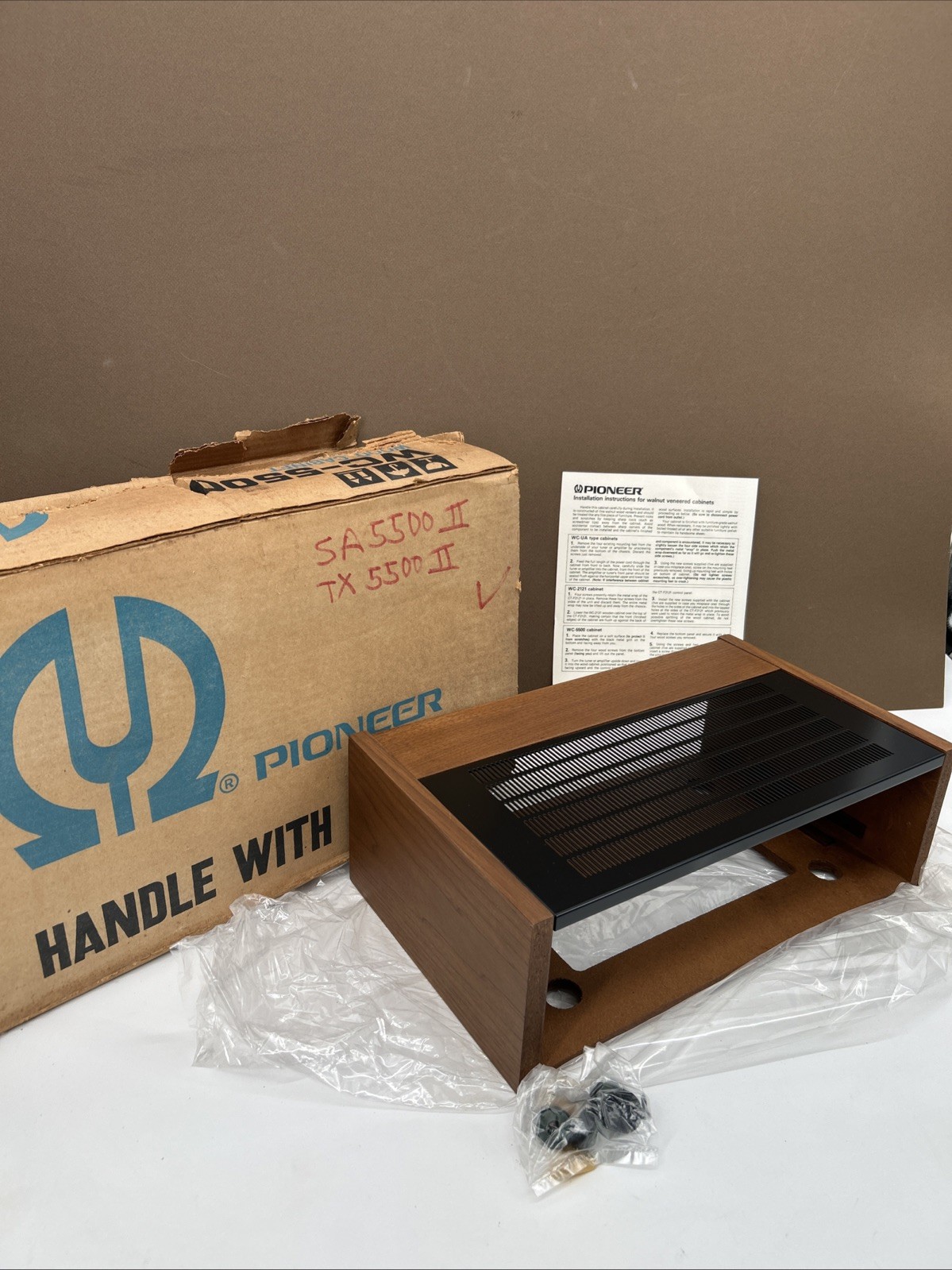 PIONEER WOOD BOX ORIGINAL CASE SERIES Wc-5500 For Sa-5500 Black Metal Top NOS
