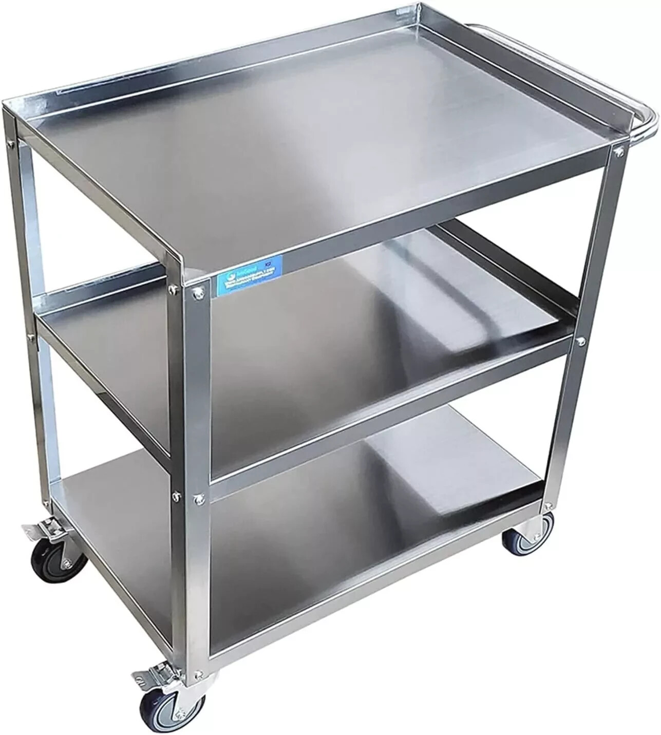 Heavy Duty NSF Commercial 3-Shelf Utility Cart, Stainless Steel, Kitchen Storage
