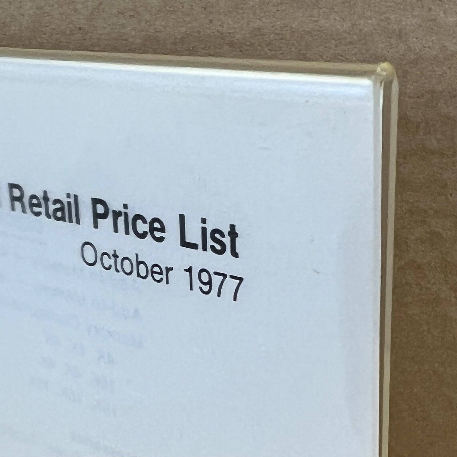 EXCLUSIVE _ 47 YEARS OLD Apple Comp II Retail Price List (in new Display) RARE
