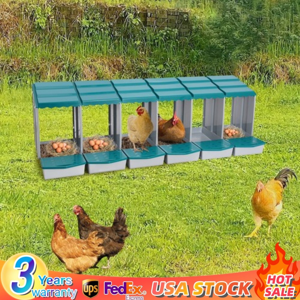 6 Hole Chicken Nesting Box Hen Laying Boxes Nesting Box for Laying Egg Green