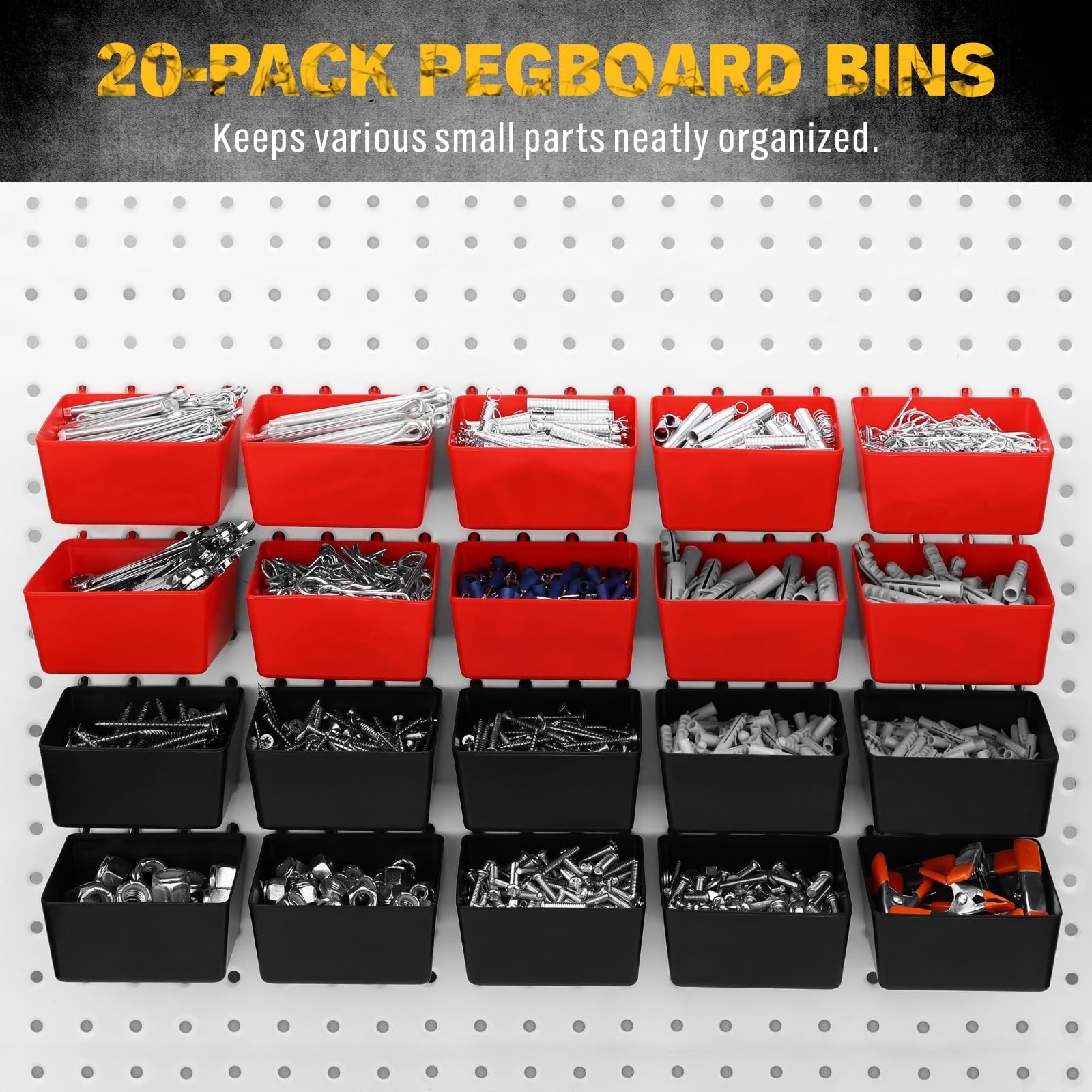 297 Piece Pegboard Hooks Kit, Peg Board Organizer Accessories with Bins for Orga