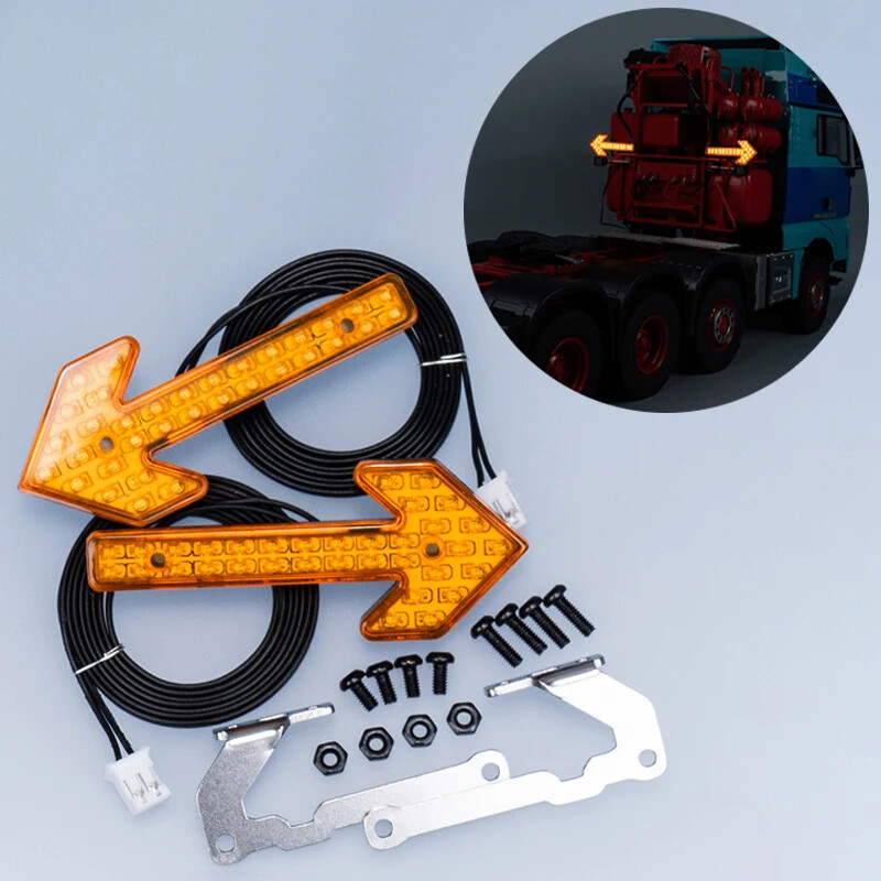 LED Arrow Light Warning Lamp for 1/14 Tamiya RC Truck Car Scania 770S BENZ VOLVO