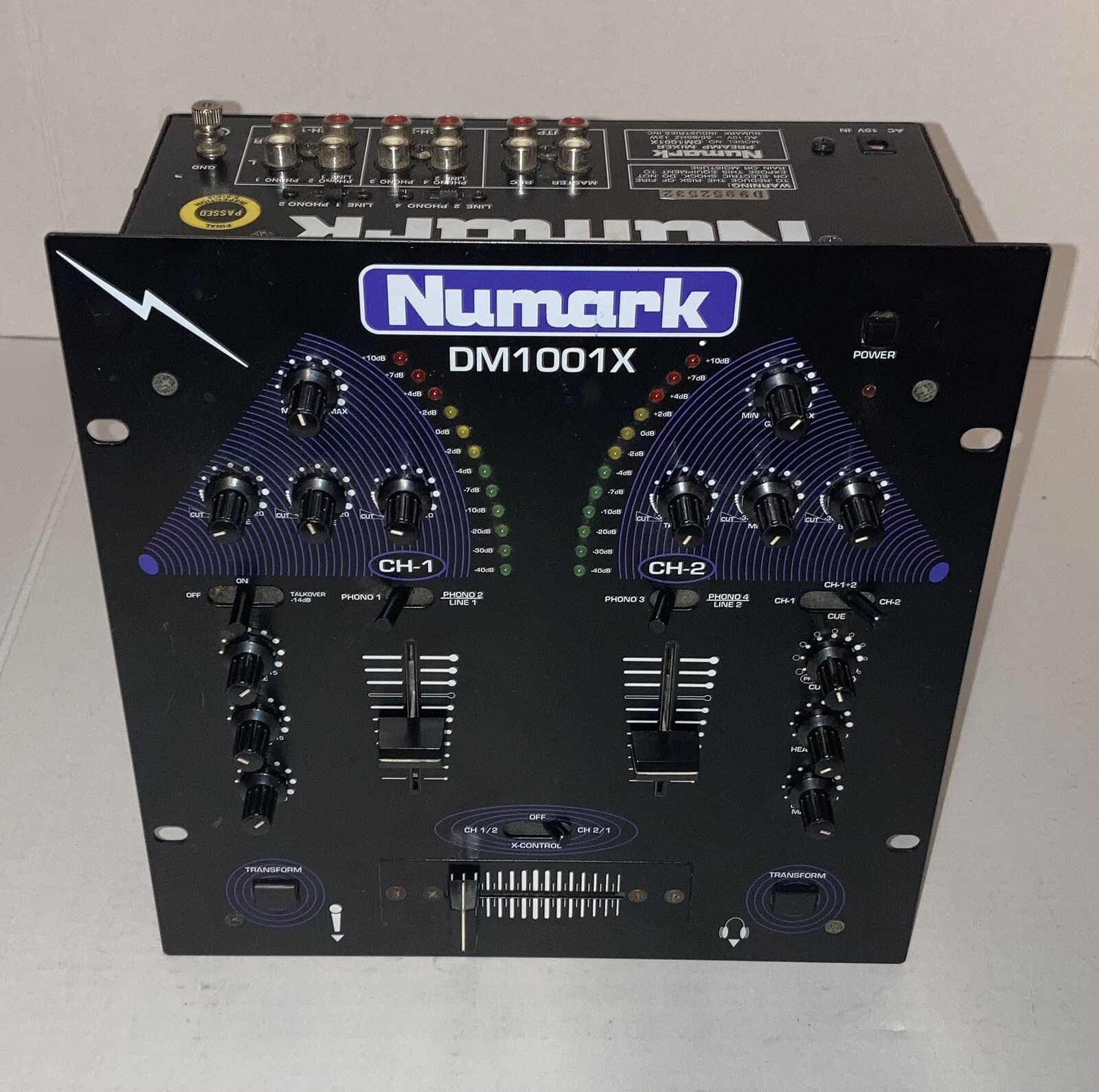 NUMARK 4 channel Preamp Audio Mixer DM1001X... As Is ! NO Power Cord Adapter!