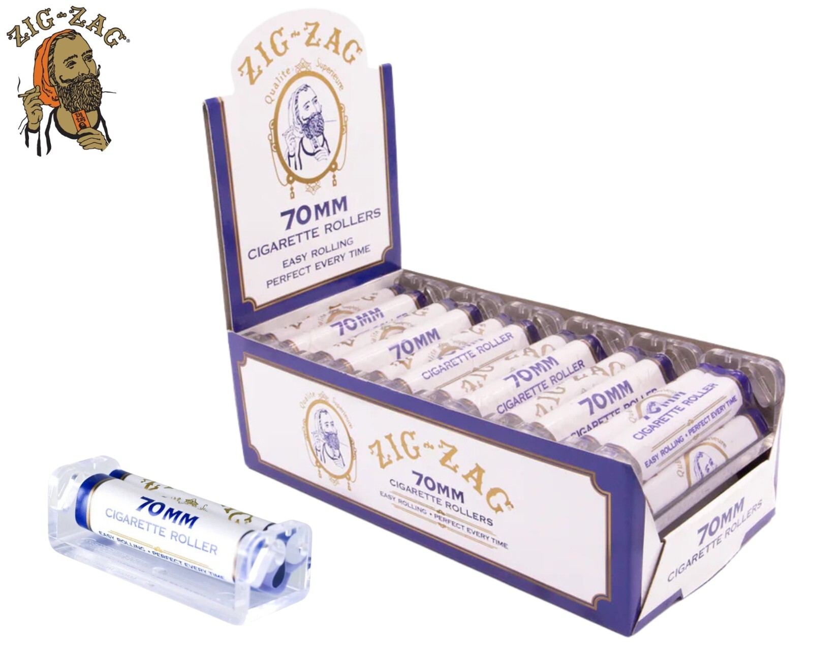 ZIG-ZAG Roller Machine 70mm Size (12-Pack) Herb Roller Machine Cigarette Roller