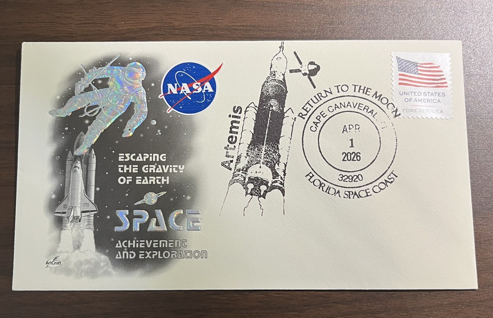 NASA Artemis 2 April Fools Launch cover envelope Moon Lunar