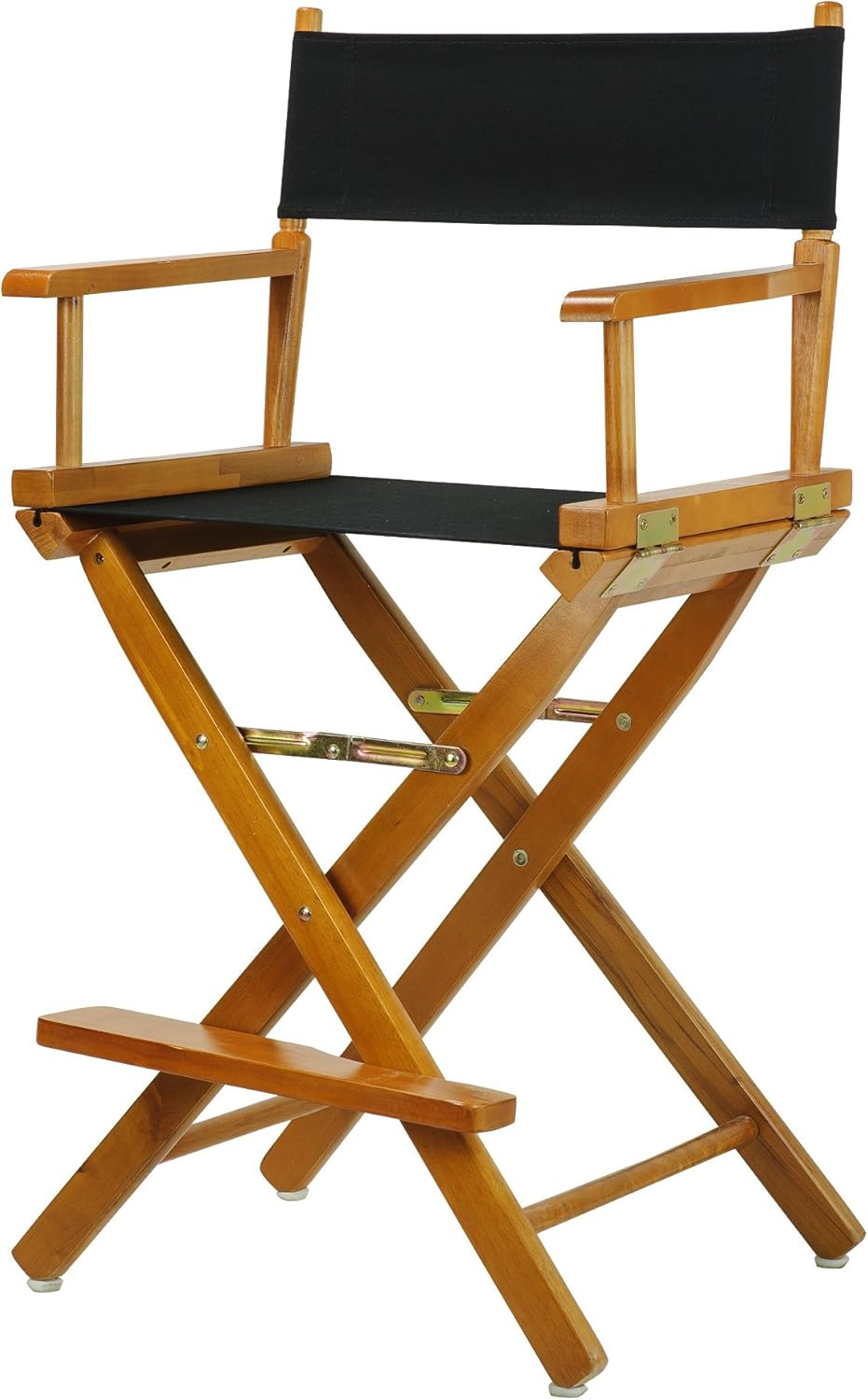 Director'S Chair ,Honey Oak Frame/Black Canvas,24" - Counter Height