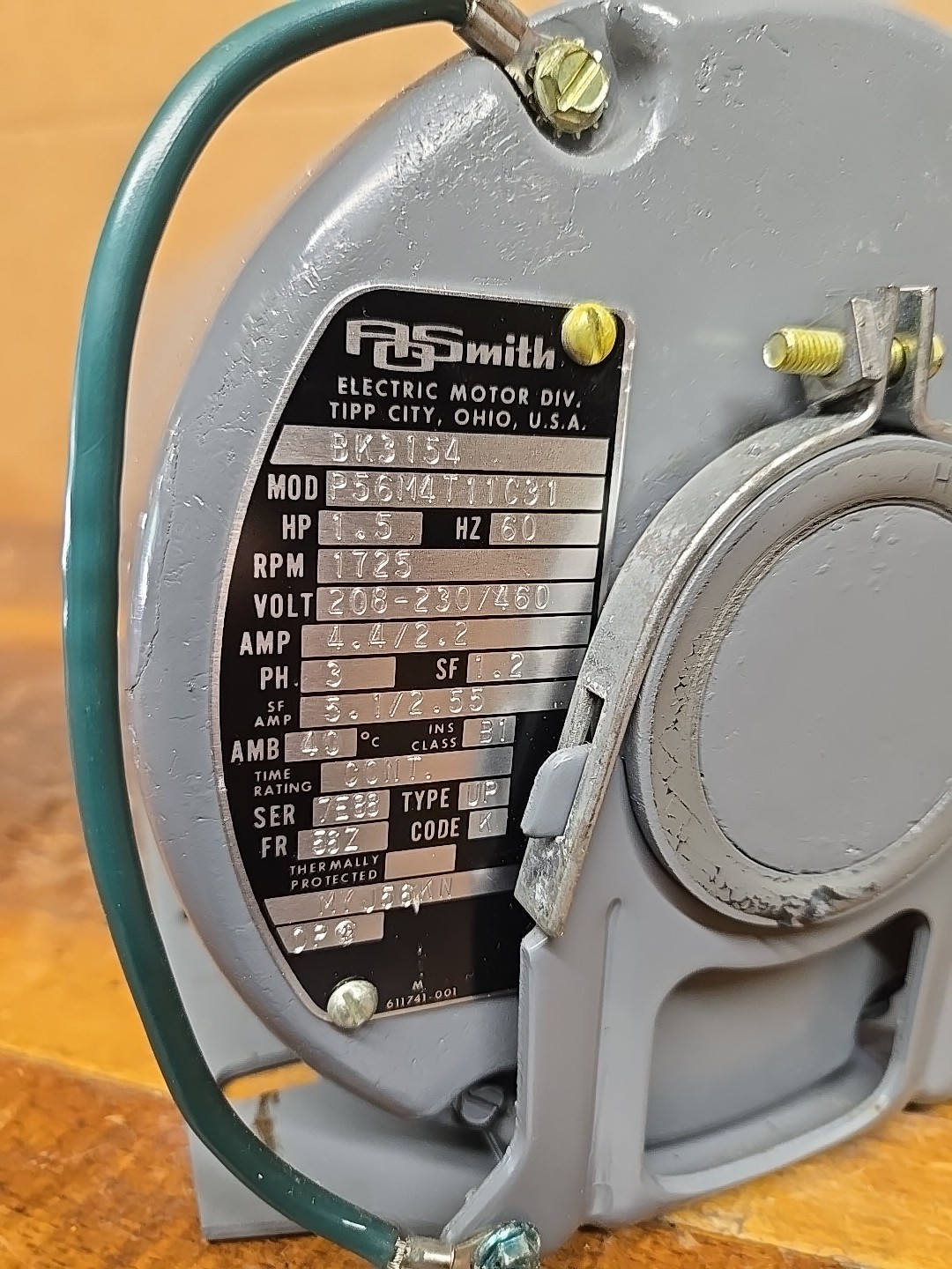 BK3154AV1 AO Smith 1.5Hp 208-230/460V 1725Rpm Mtr OEM Bk3154 New