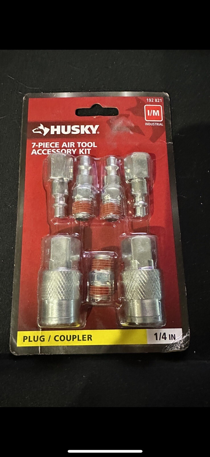 Husky 7 Piece 1/4"  Air Tool Accessory Kit Plug Coupler Industrial New