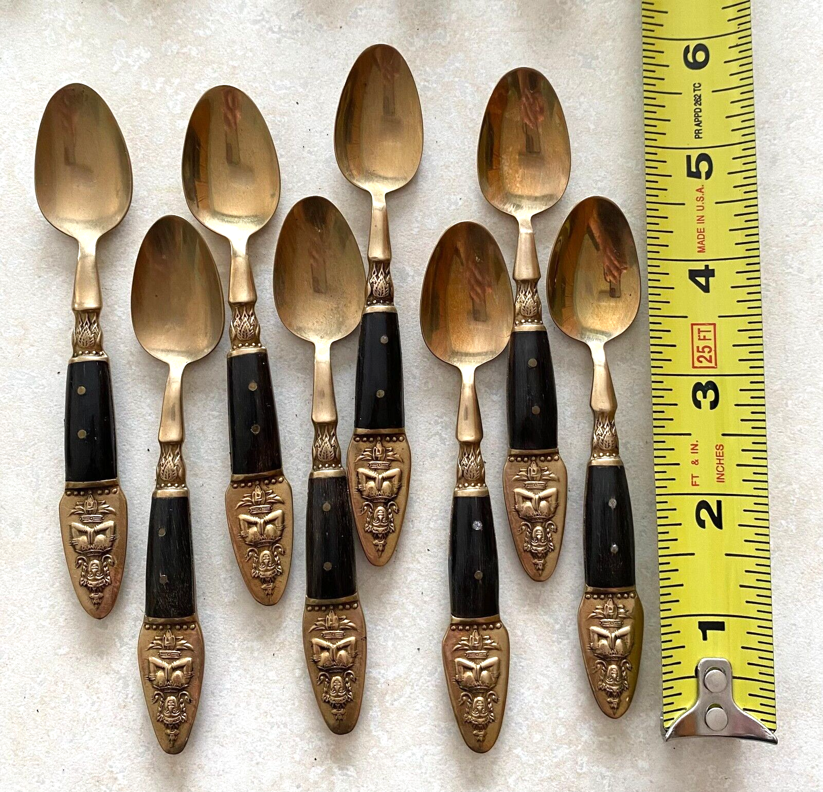 Vintage Samran Thailand Devas God 100pc Bronze Flatware Set Service for 8