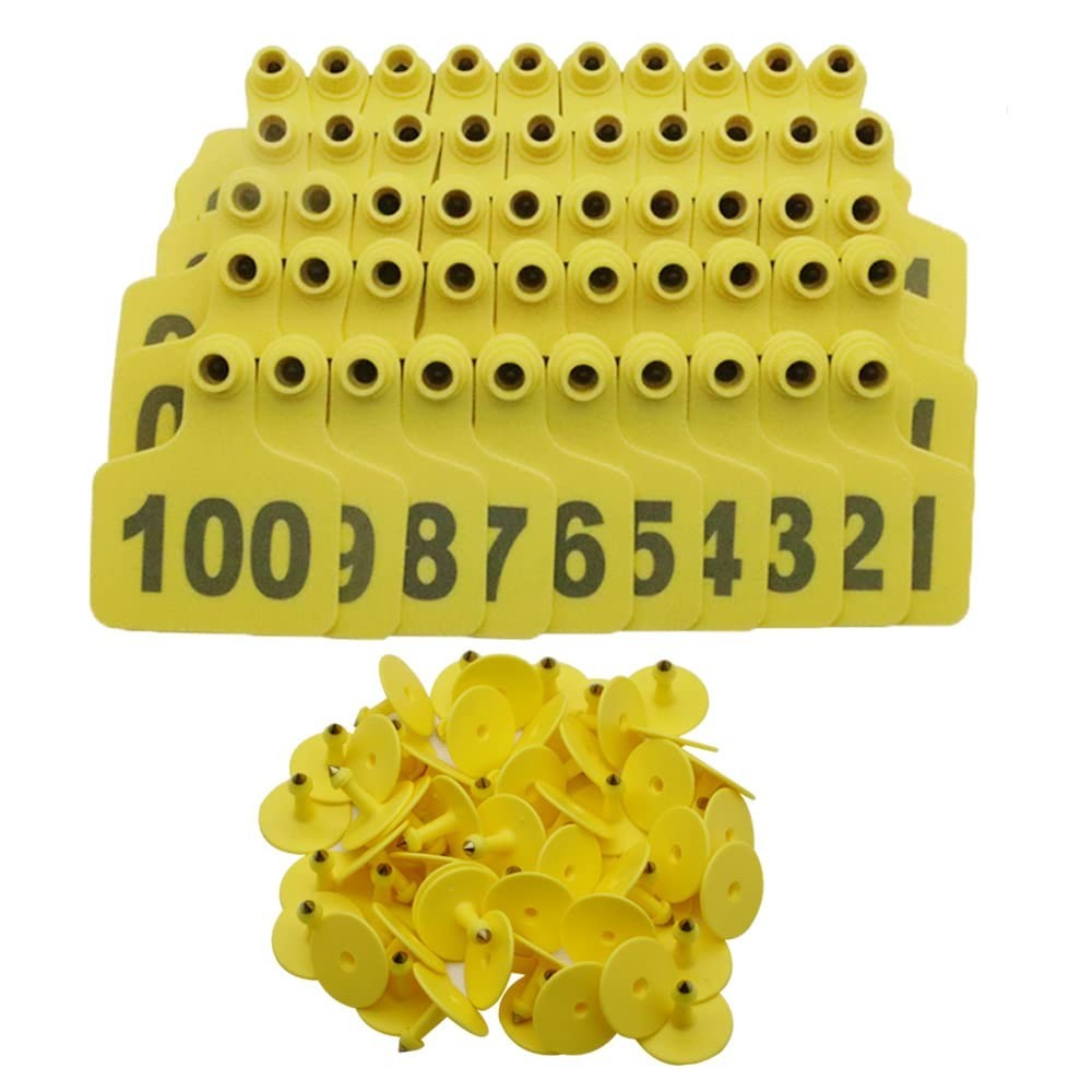 Cattle Ear Tags Large Plastic Livestock Ear Tag Marker for Pig Goat Cattle Cow A