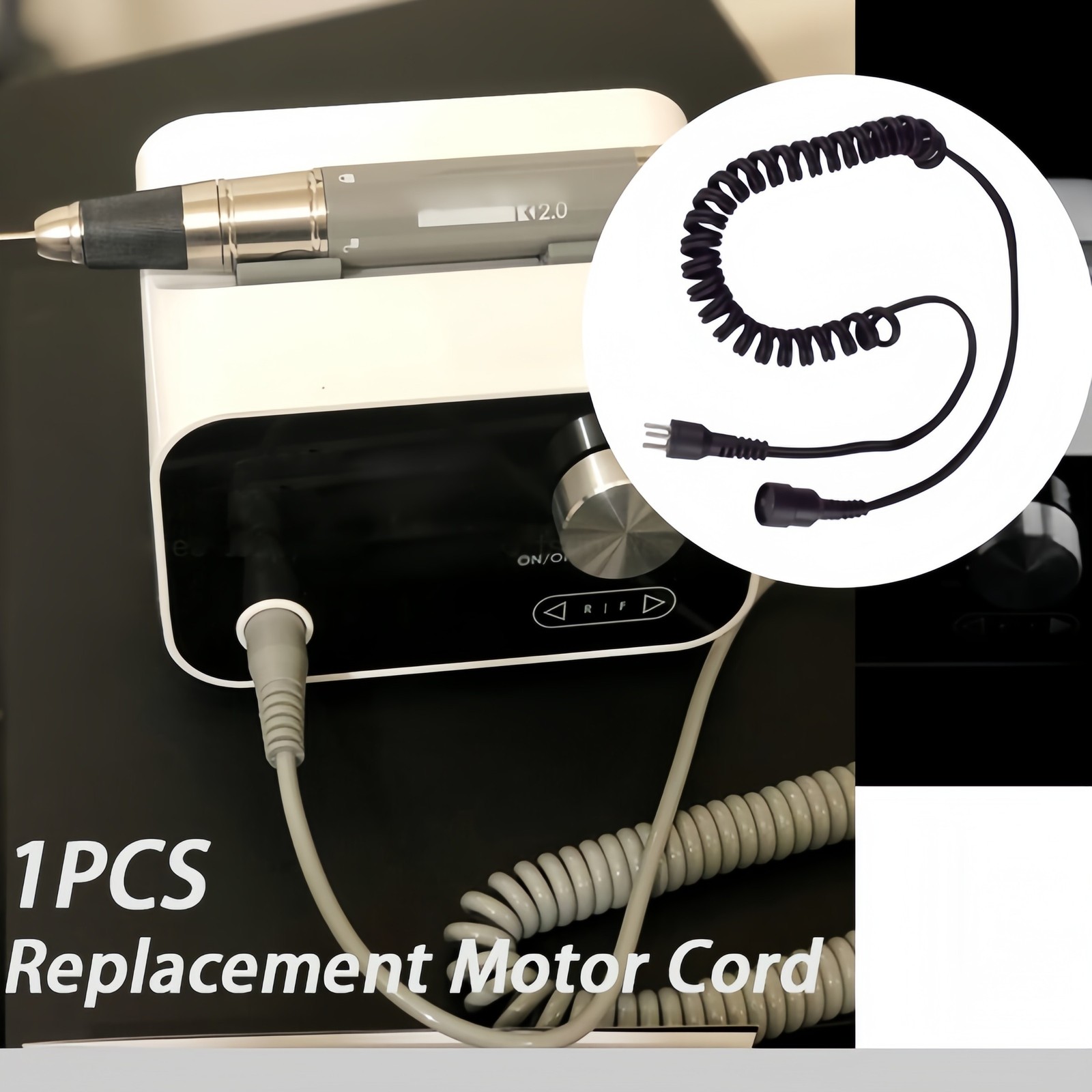 1Pcs Replacement Motor Cord For Mani-pro KP60 (Black) Not applicable to PK50