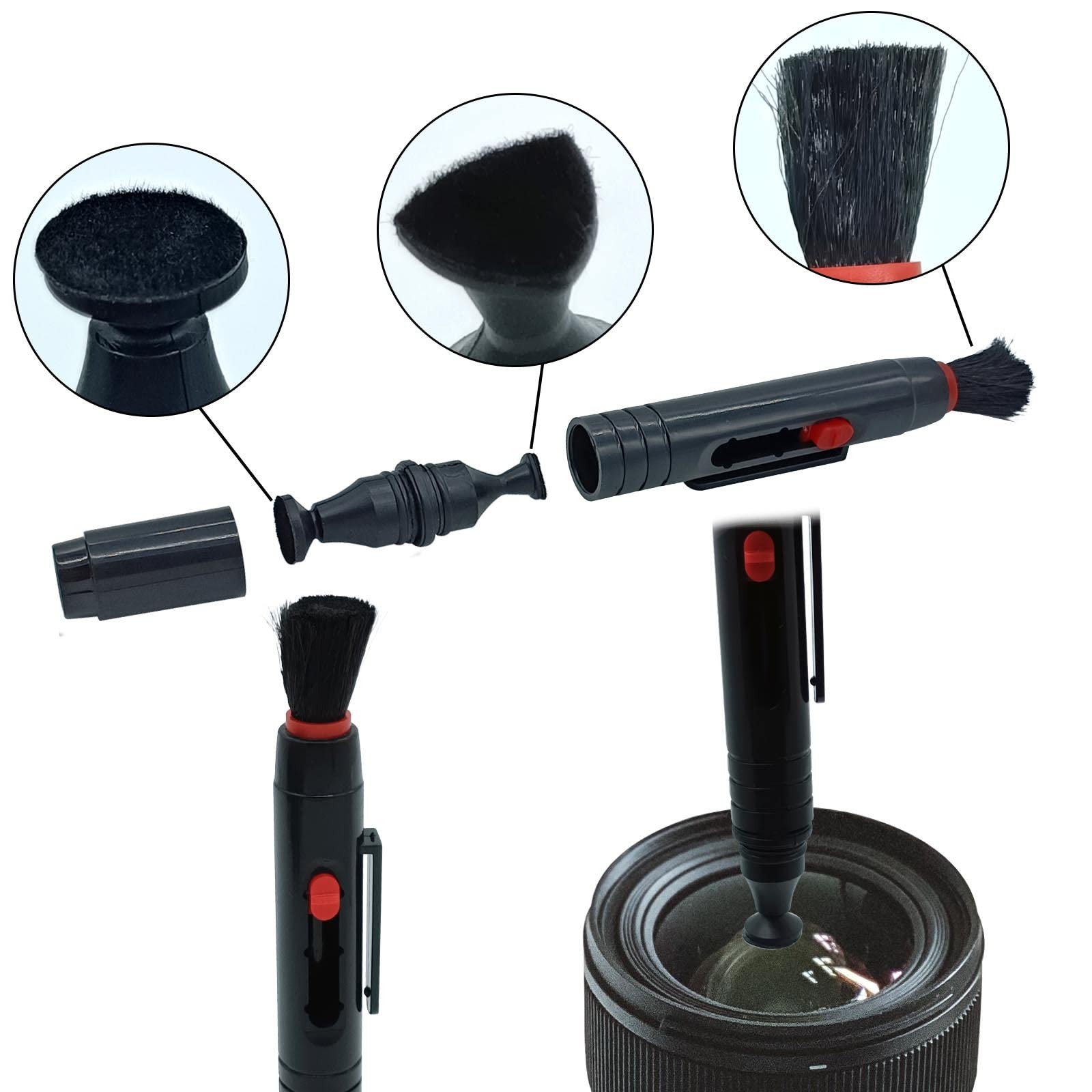 Lens Cleaning Kit Contains 2 Pcs Rubber Rocket Air Blower Duster, Lens Cleani...