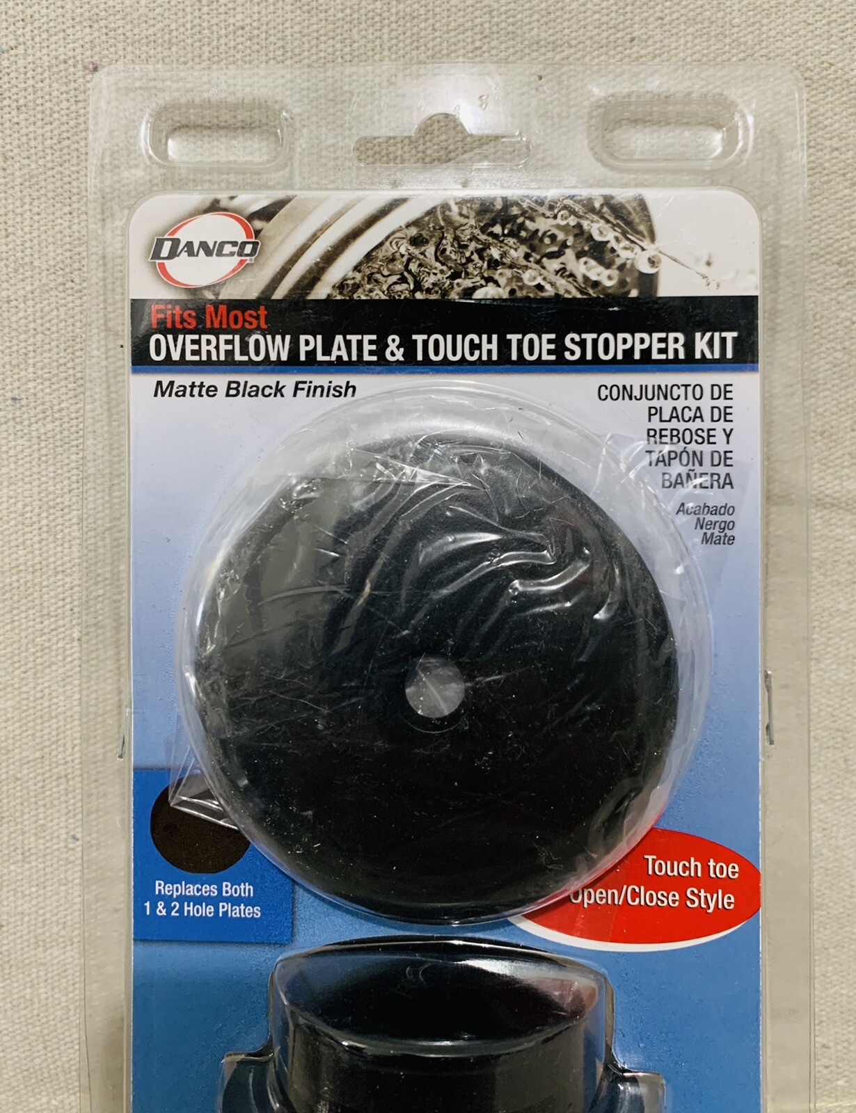 Danco 11081 Touch Toe Drain Kit, Matte Black