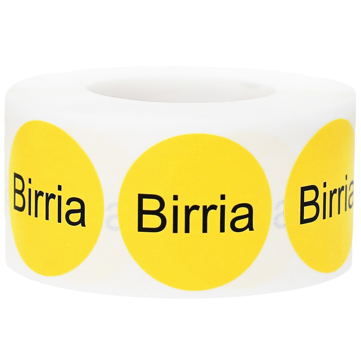 Birria Deli Grocery Store Food Yellow Labels | 1" Round - 500 Pack
