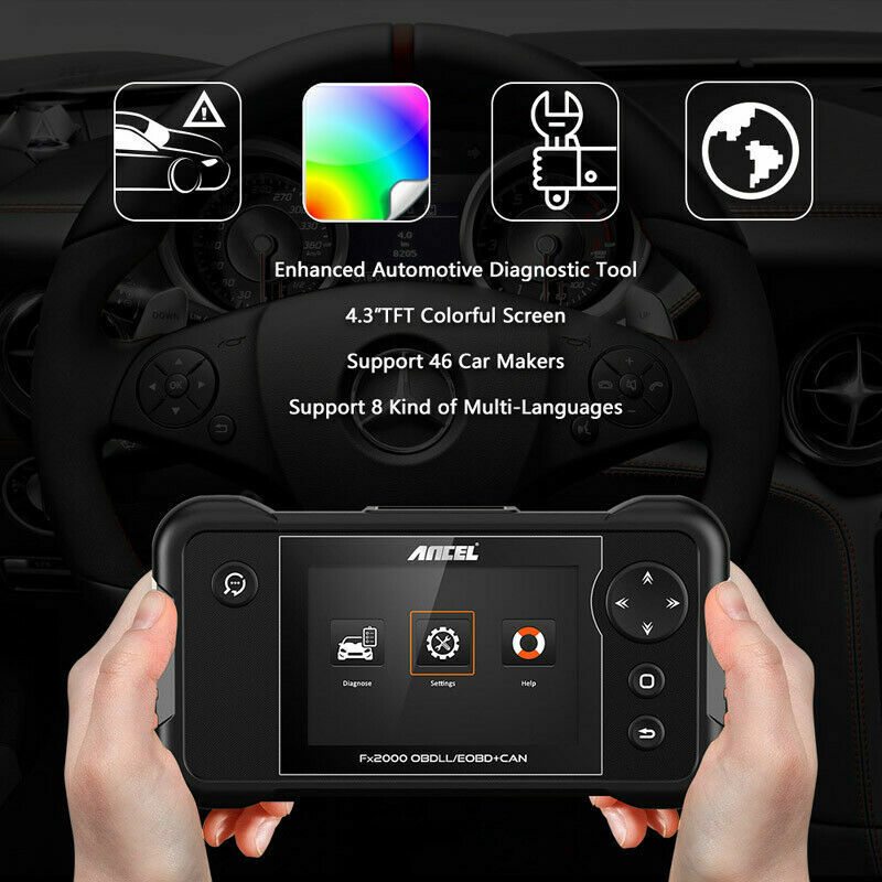 Ancel FX2000 OBD2 Scanner ABS SRS Code Reader Check Engine Car Diagnostic Tool