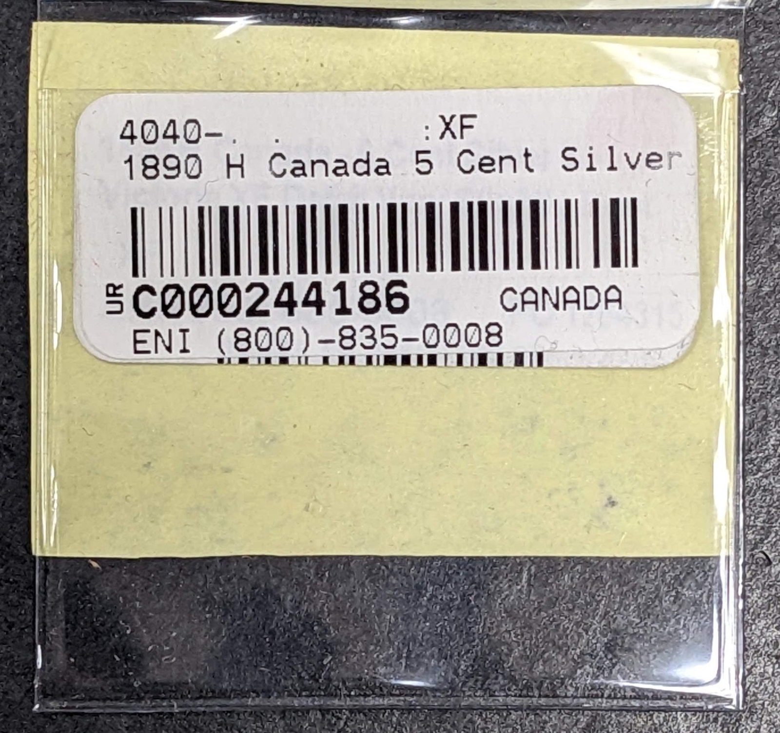 1890 H Canada 5 Cent Silver Very Slightly Bent
