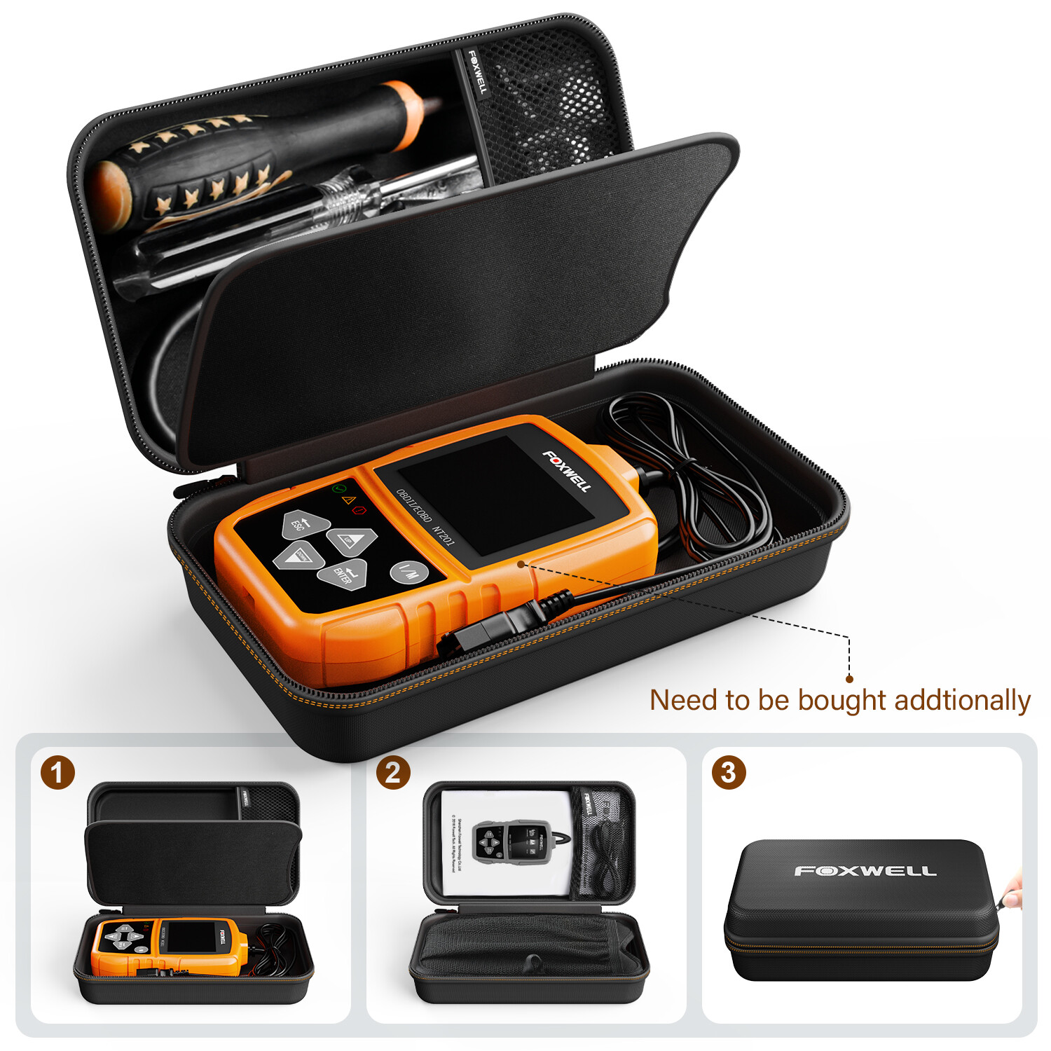 EVA Protective Carrying Bag Pouch Case For Foxwell NT301 NT510 OBD2 Code Reader