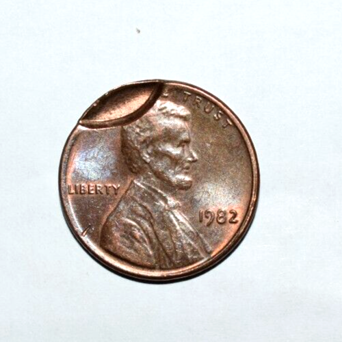 1982 No Mint P Lincoln Penny Error No Mint Mark Copper Varity Indent Multi Error