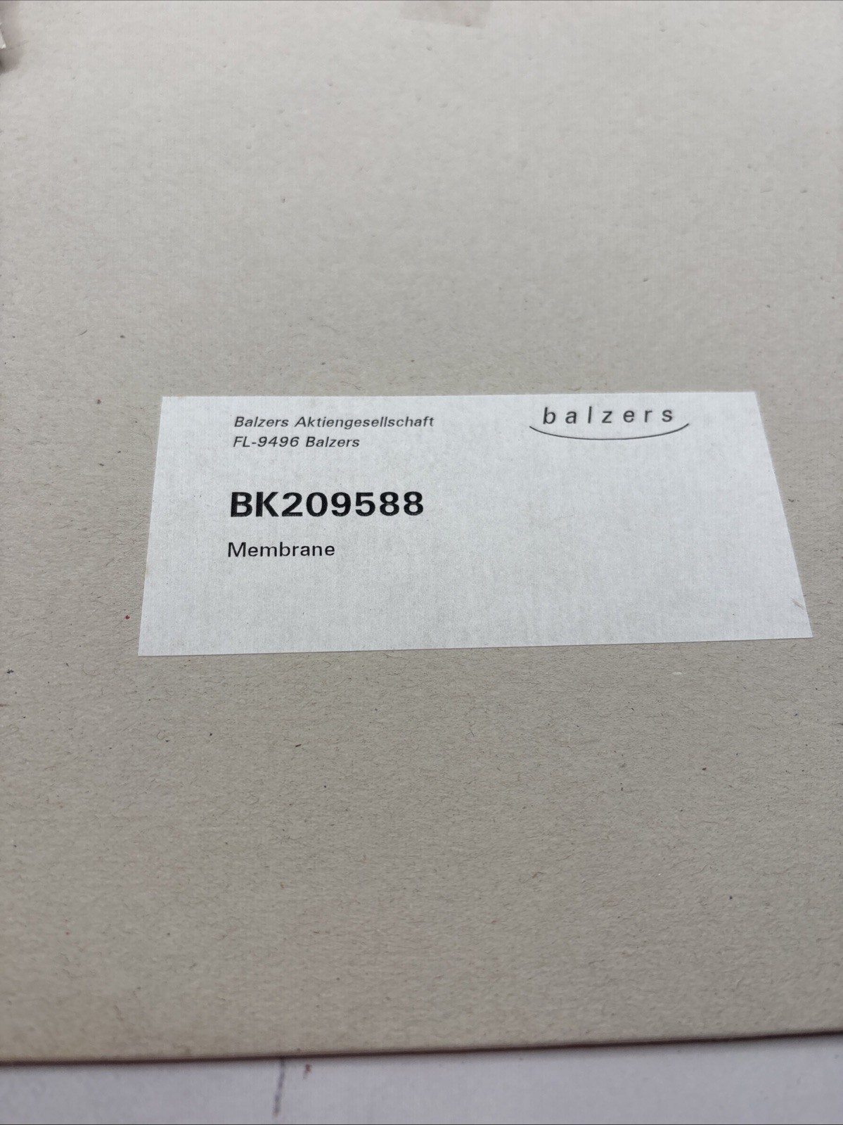 NEW BALZERS STAINLESS TARGET COOLING MEMBRANE BK209588