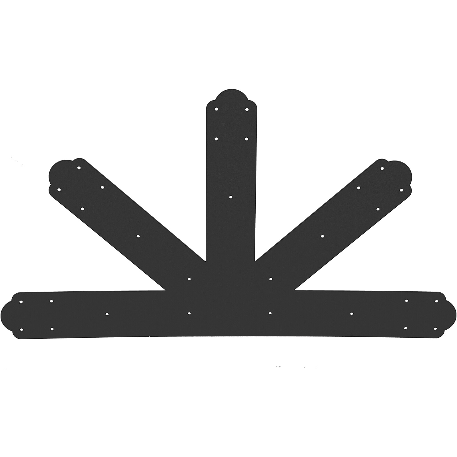 Gable Plate Truss Connector Plates 12:12 Gable Bracket Black Powder-Coated