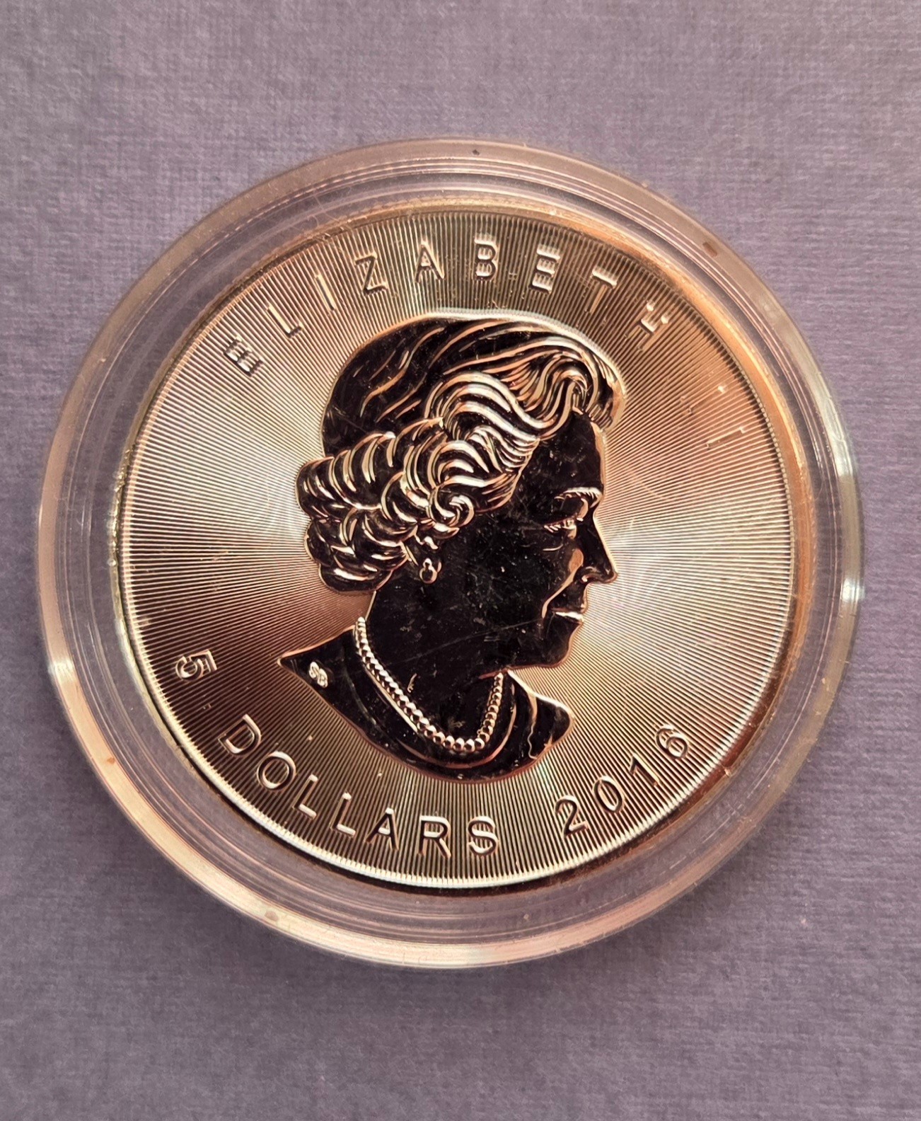 2016 5 Dollar Elizabeth II Canadian Maple Leaf