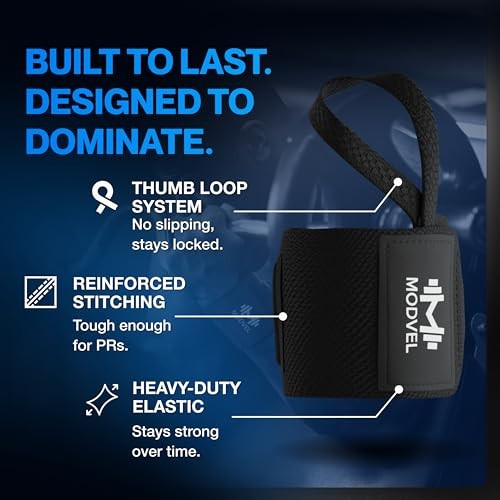 Adjustable Wrist Wraps for Gym & Lifting – Thick, Breathable Support 1 Black