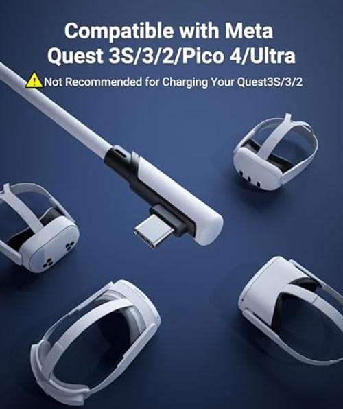 Link Cable 16FT for PCVR Compatible with Oculus/Quest 3/Meta Quest 16ft White