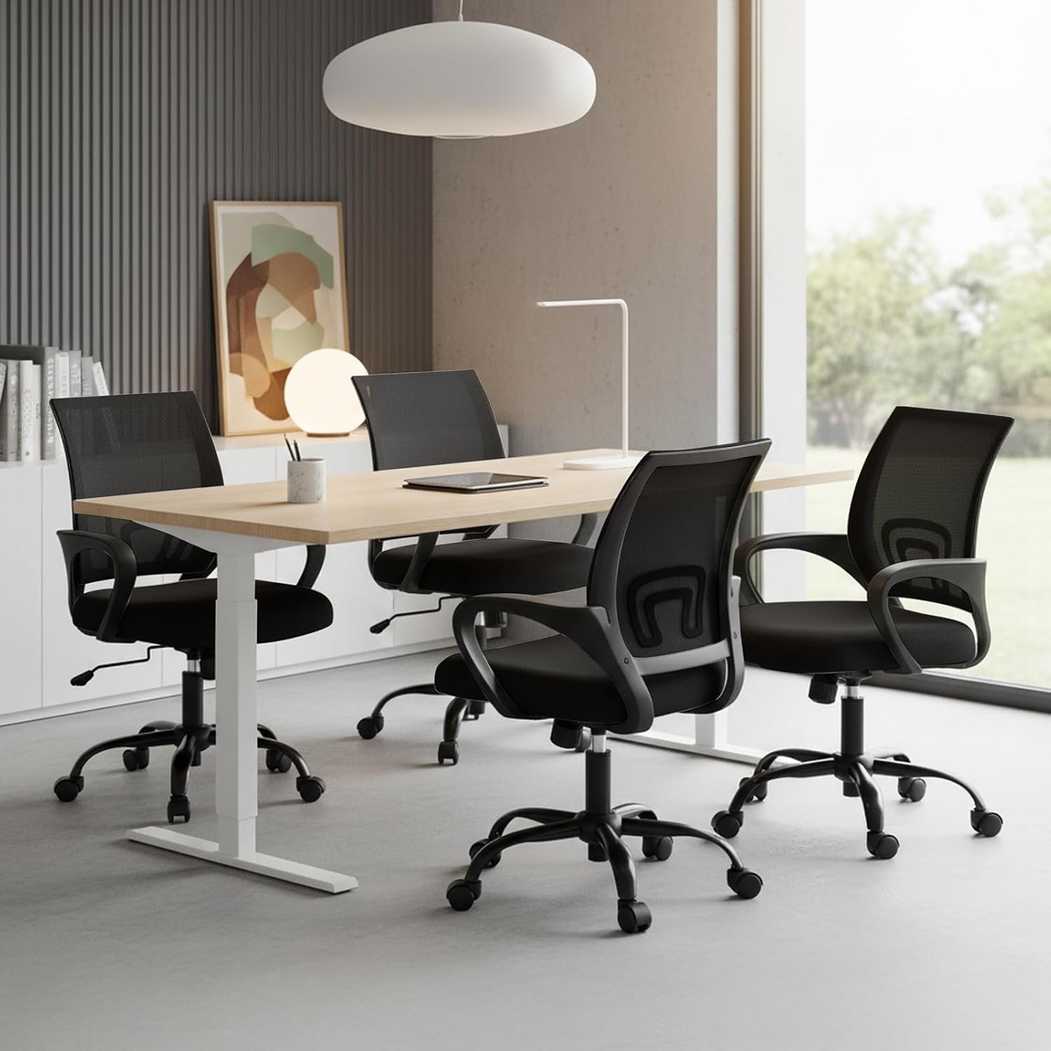 Ergonomic Mid-Back Office Chair,Swivel Rolling Mesh Chair,Height Adjust,Rocking