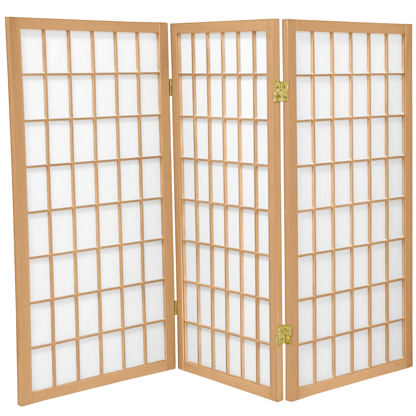 3 ft. Short Window Pane Shoji Screen - Natural - 3 Panels
