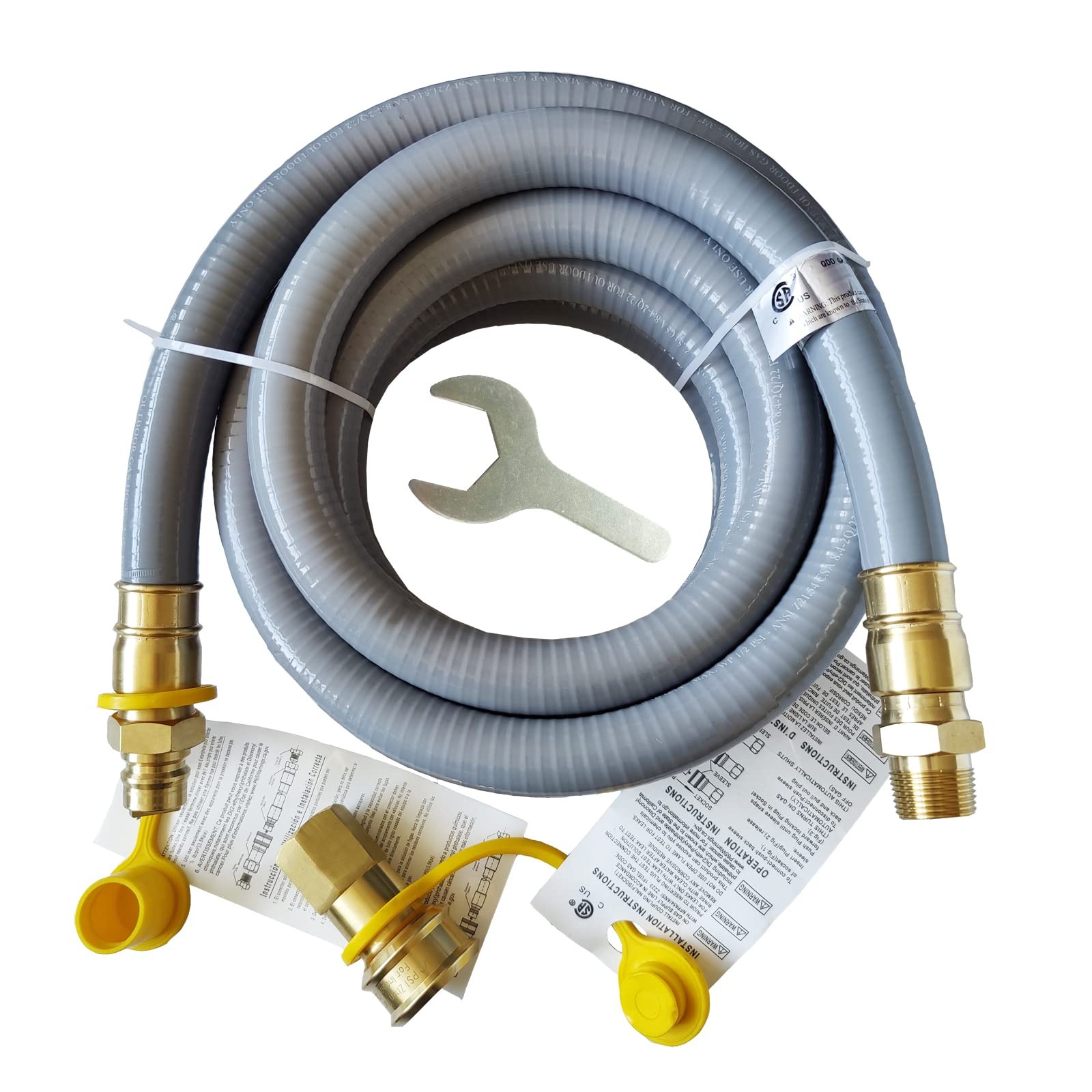 Grilljob 15Ft 3/4 Id Natural Gas Hose 3/4 Quick Connect For Standby Generators