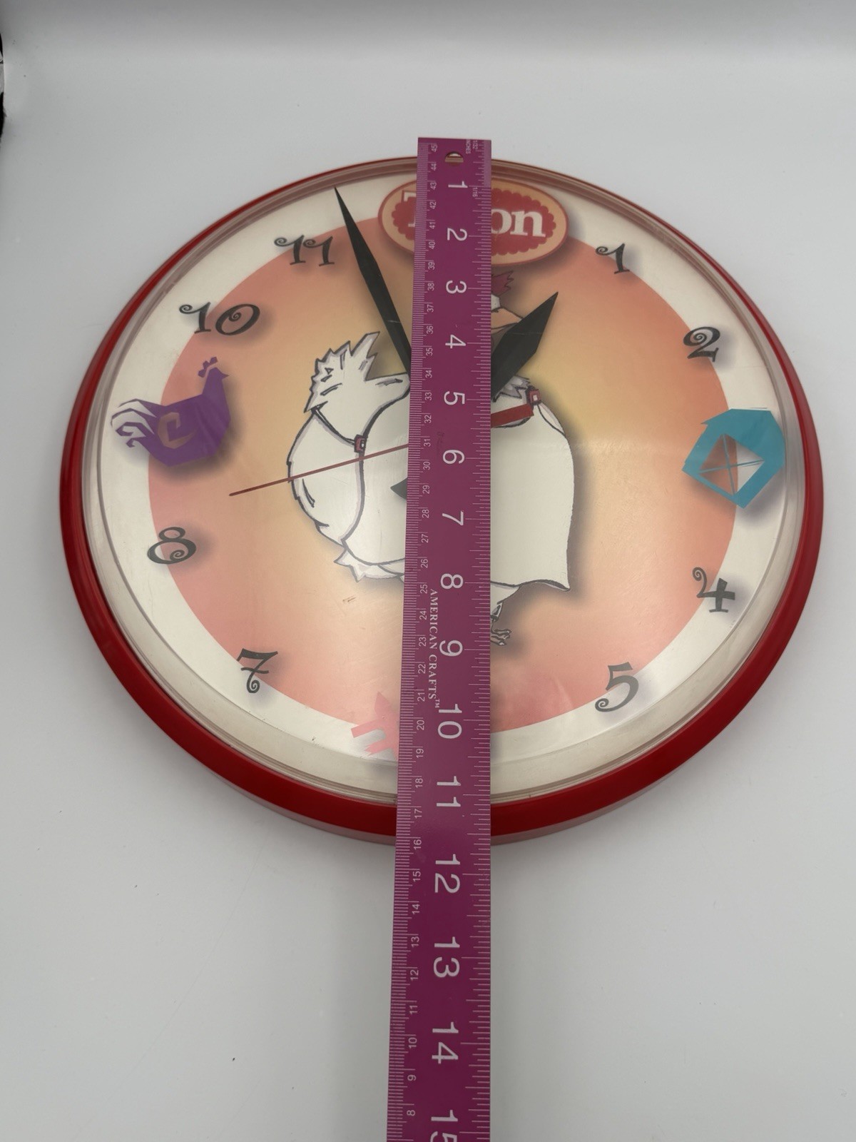 Tyson Chicken Funny Wall Clock 11” Testing & Working USA Breakroom Kitchen Decor