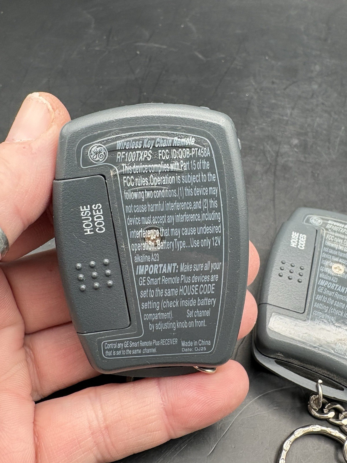 GE Smart Remote Plus Device Wireless Keychain Remote RF100TXPS FCCID:QOB-PT458A