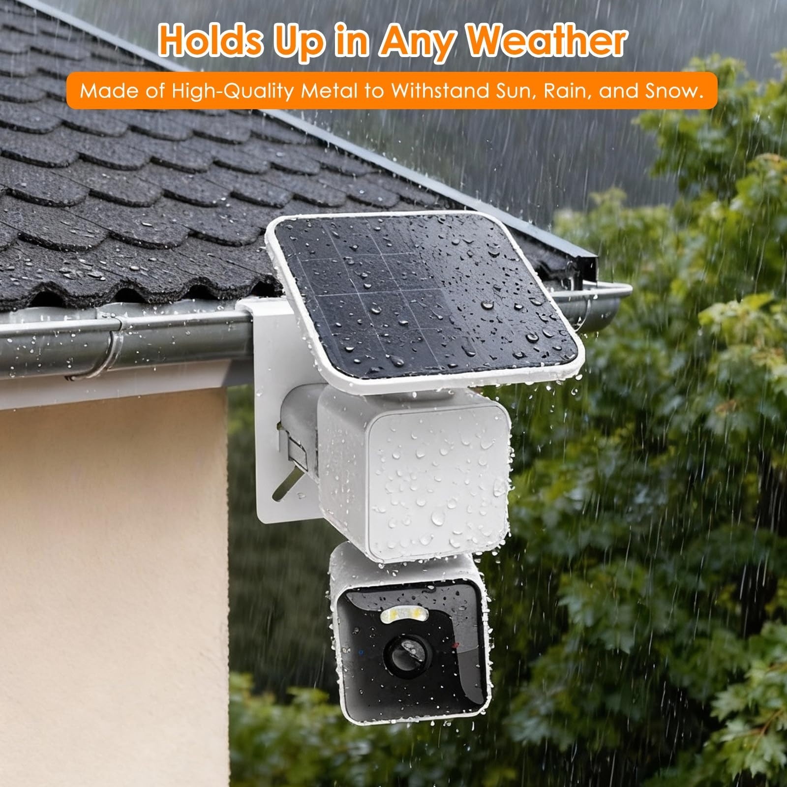Gutter Mount Bracket for Solar Security Camera Pan Cam Aluminum Clamp Holder