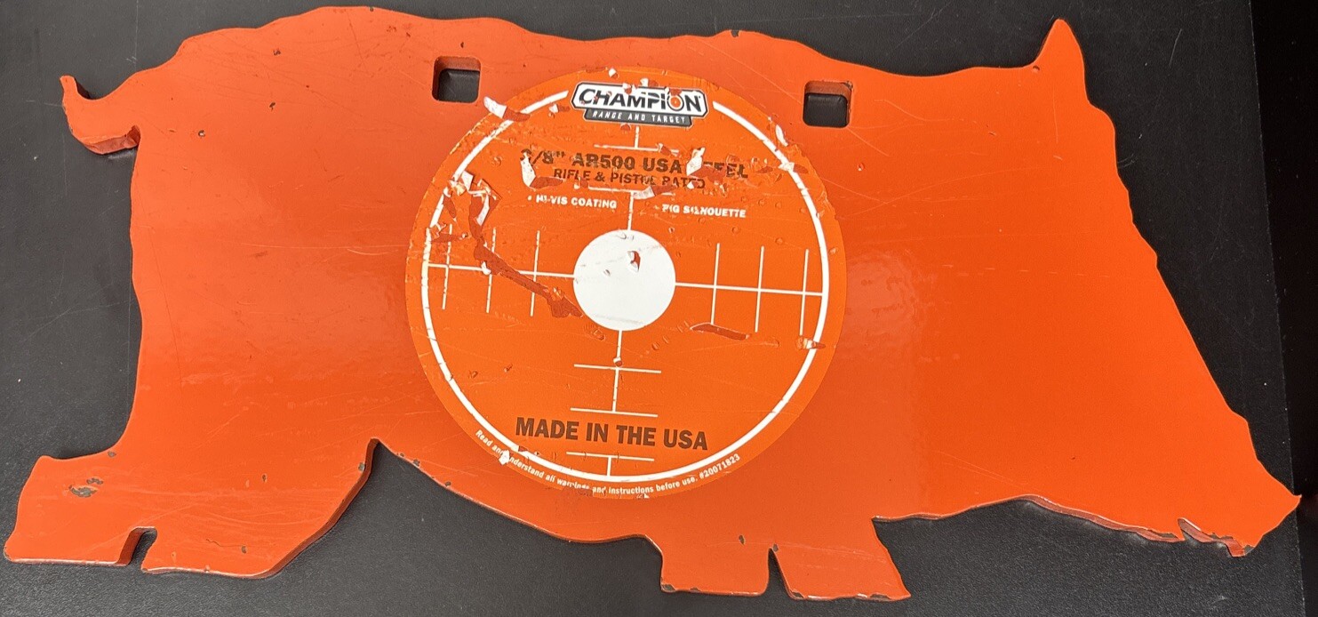 Champion Range and Target 3/8" Steel Orange Pig Silhouette