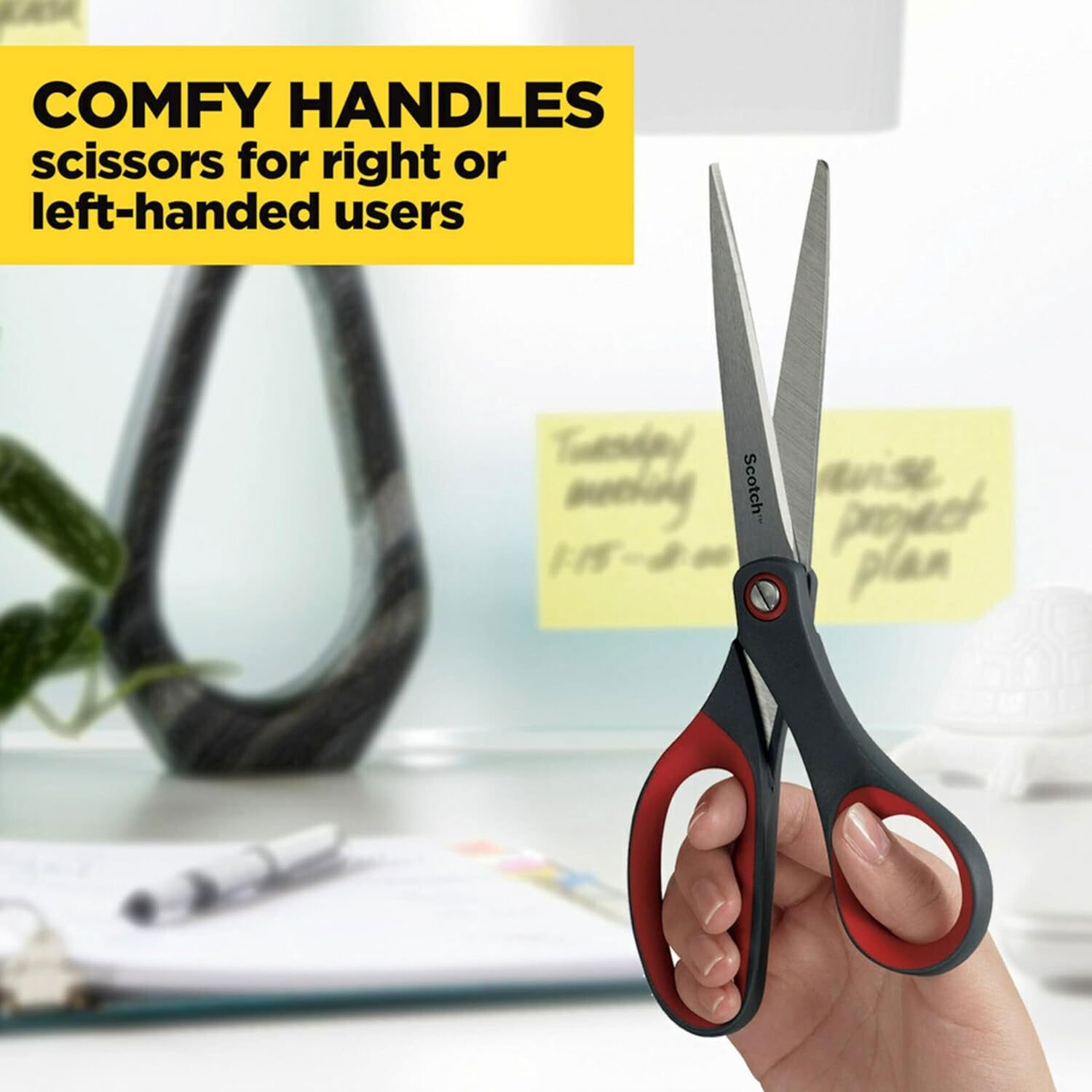 Scotch 8" Precision Scissors 1448B, Bent Handle, Stainless Steel